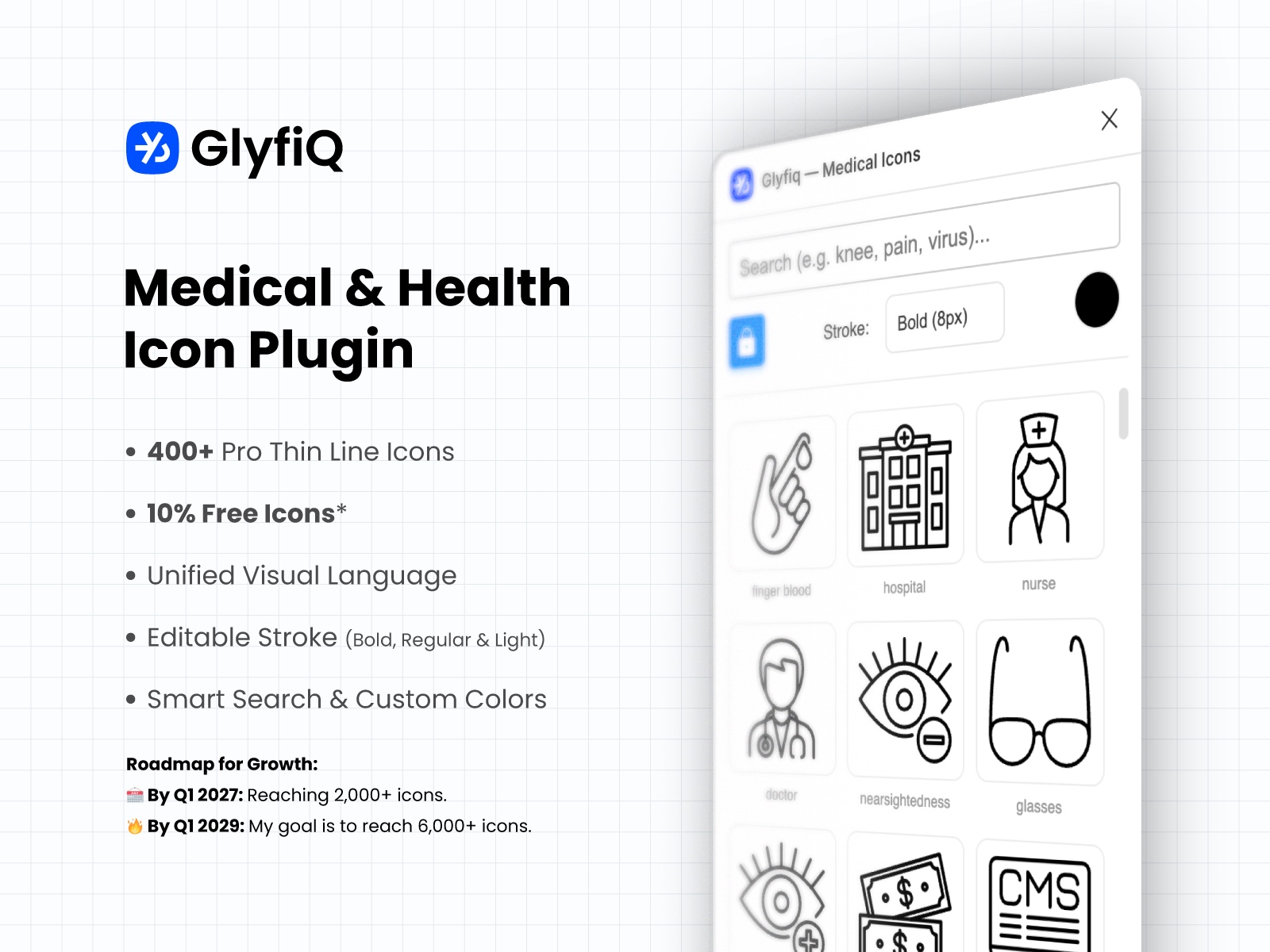 Thumbnail 2 for Glyfiq, a Framer Marketplace template by Alex Blogoodf.