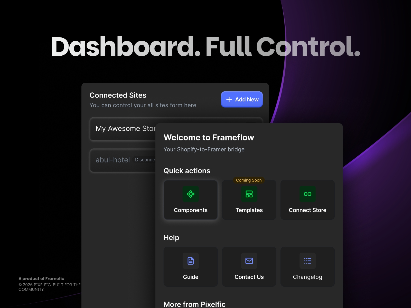 Screenshot 1 for Connectfic, a Framer Marketplace plugin by Framefic.
