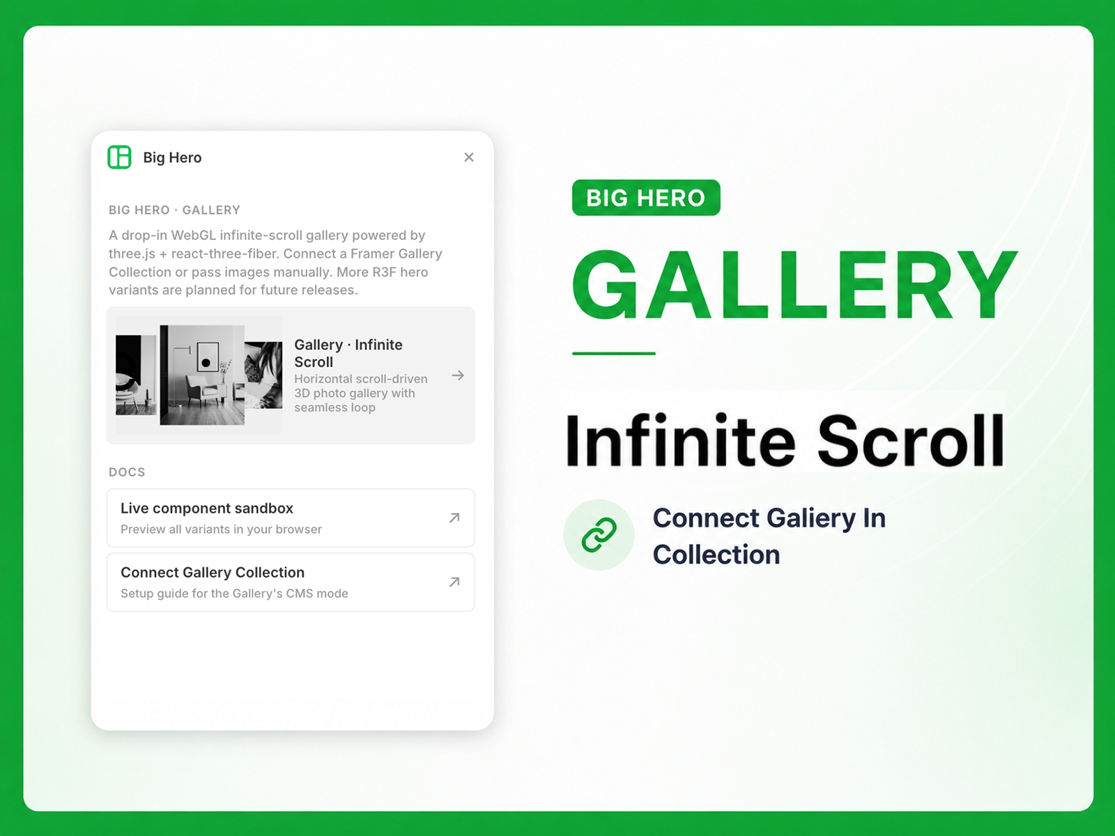 Thumbnail 1 for Big Hero, a Framer Marketplace template by Trirong Phasukyued.