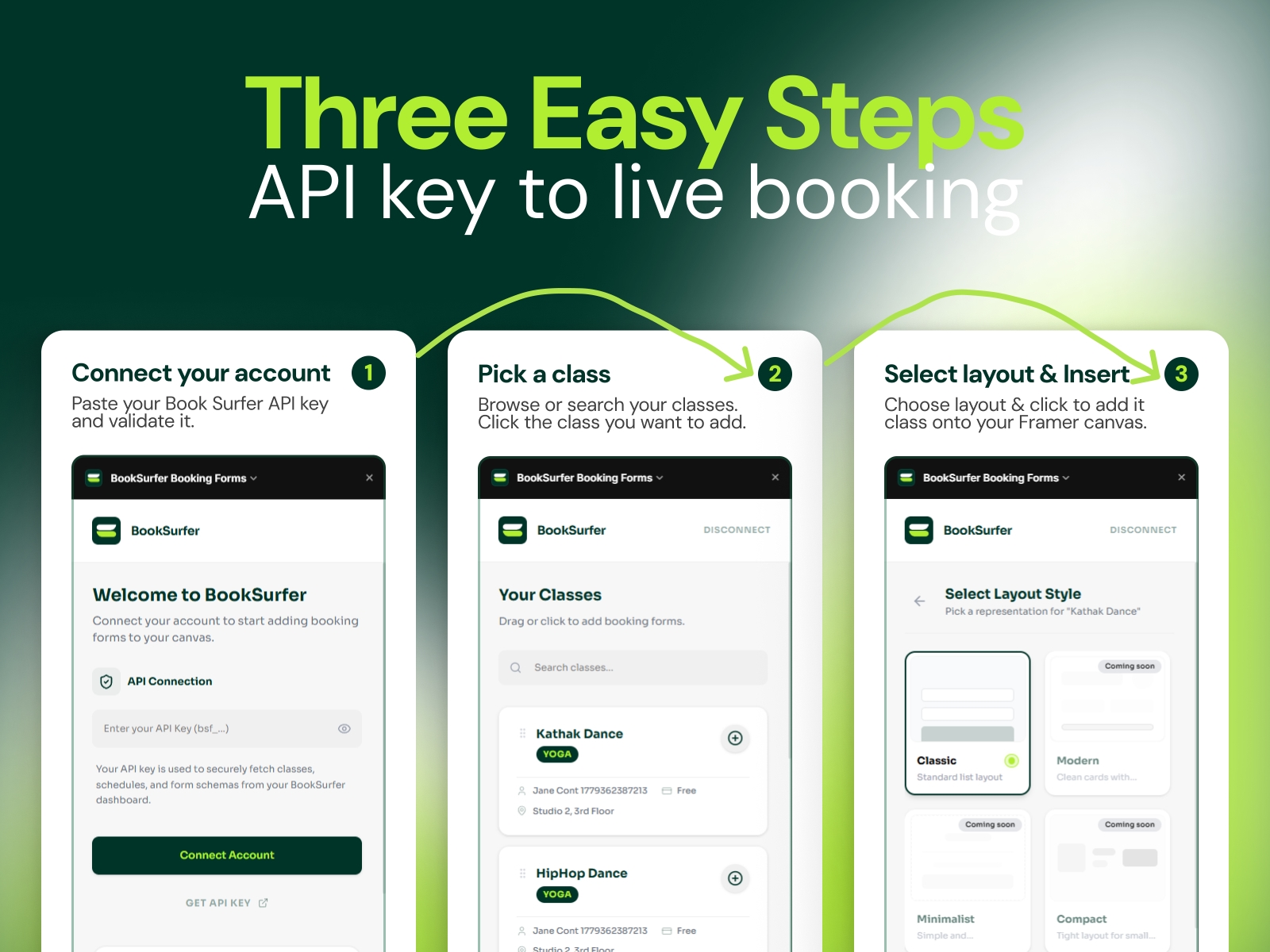Screenshot 2 for BookSurfer Booking Forms, a Framer Marketplace plugin by Aivorn Tech.