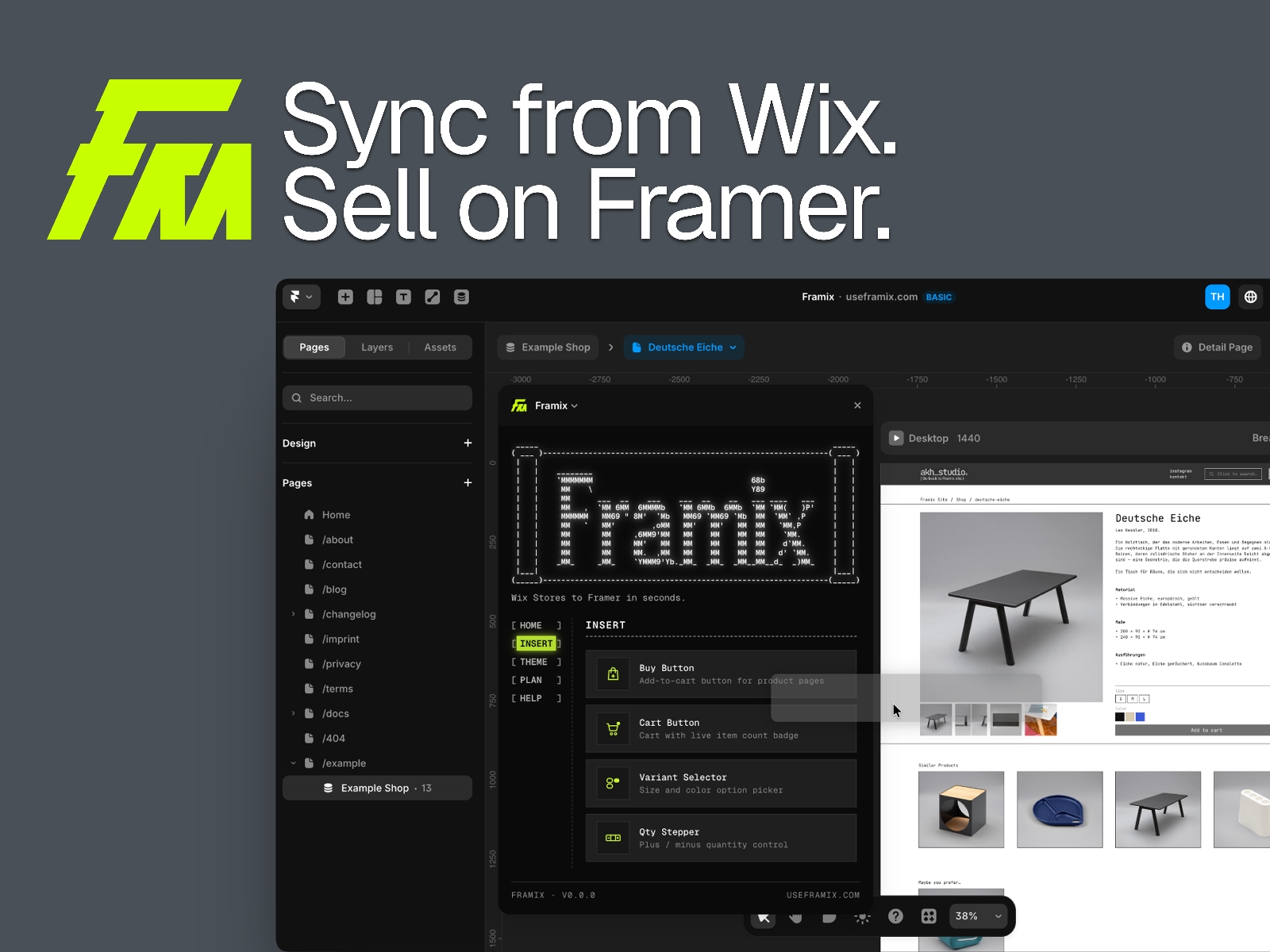 Screenshot 1 for Framix, a Framer Marketplace plugin by Tim Akihiro Heinrich.