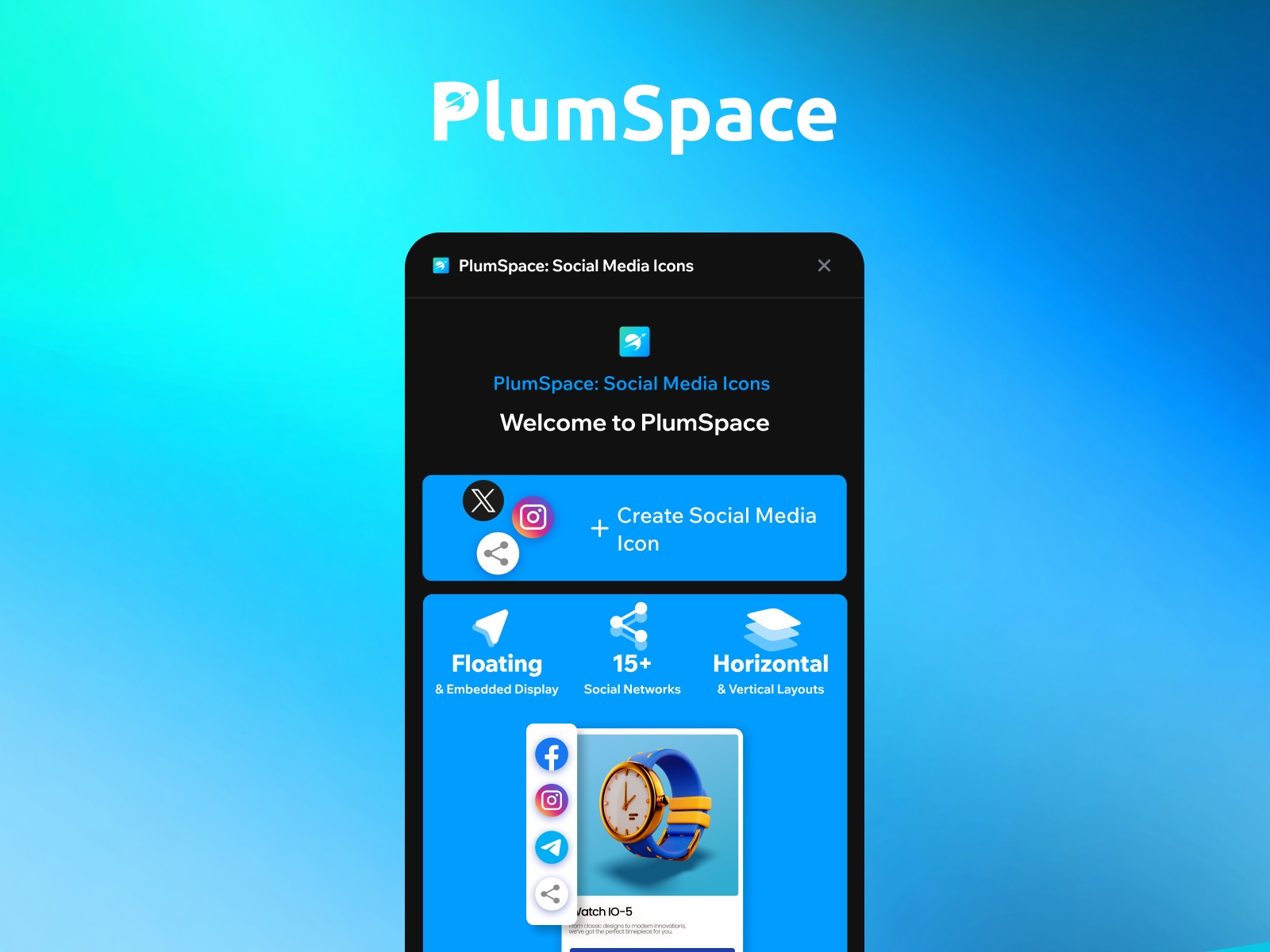 Thumbnail 1 for PlumSpace: Social Media Icons, a Framer Marketplace plugin by PlumSpace.