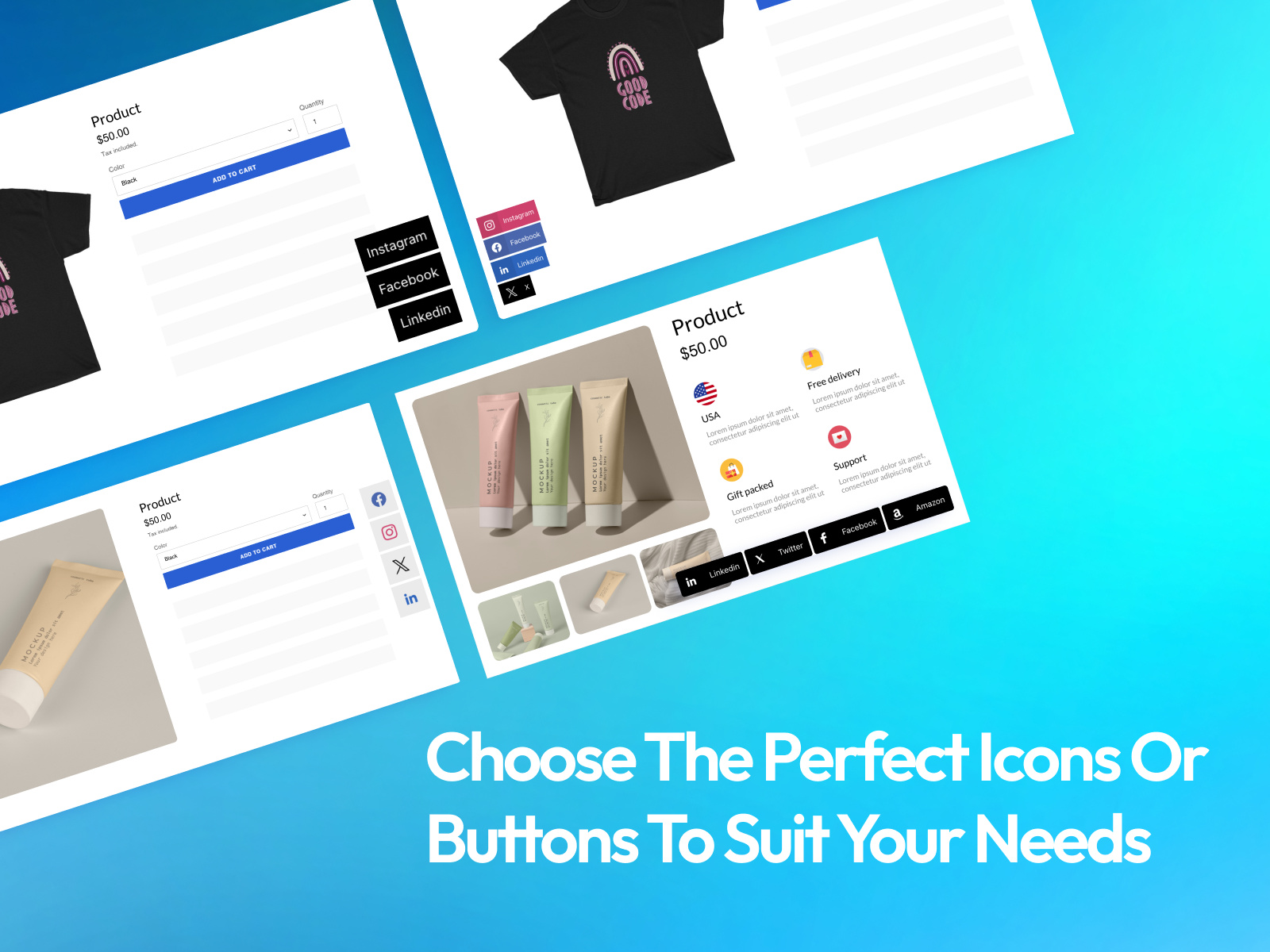 Screenshot 3 for PlumSpace: Social Media Icons, a Framer Marketplace plugin by PlumSpace.