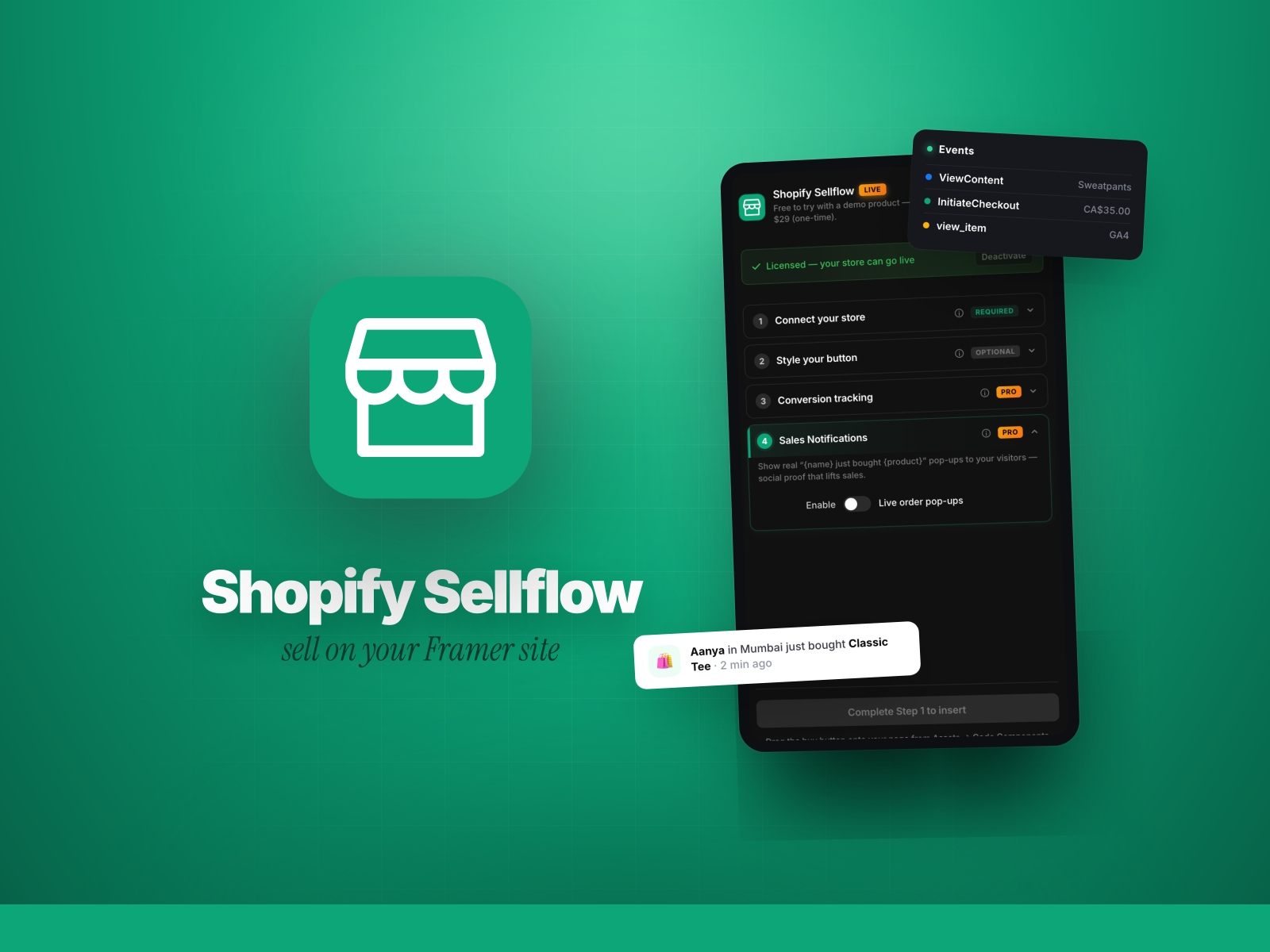 Thumbnail 1 for Shopify Sellflow, a Framer Marketplace template by Khushal Dewra (KDX Studios).