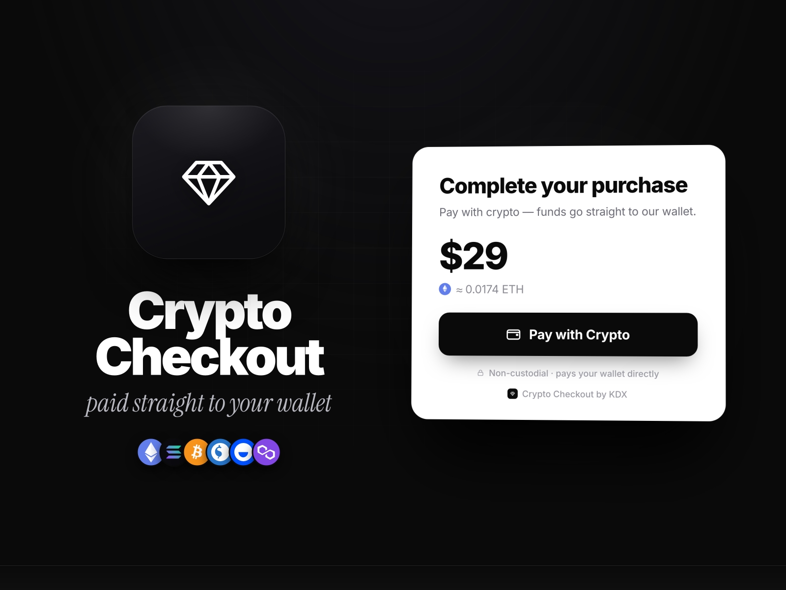Screenshot 1 for Crypto Payment Gateway, a Framer Marketplace plugin by Khushal Dewra (KDX Studios).