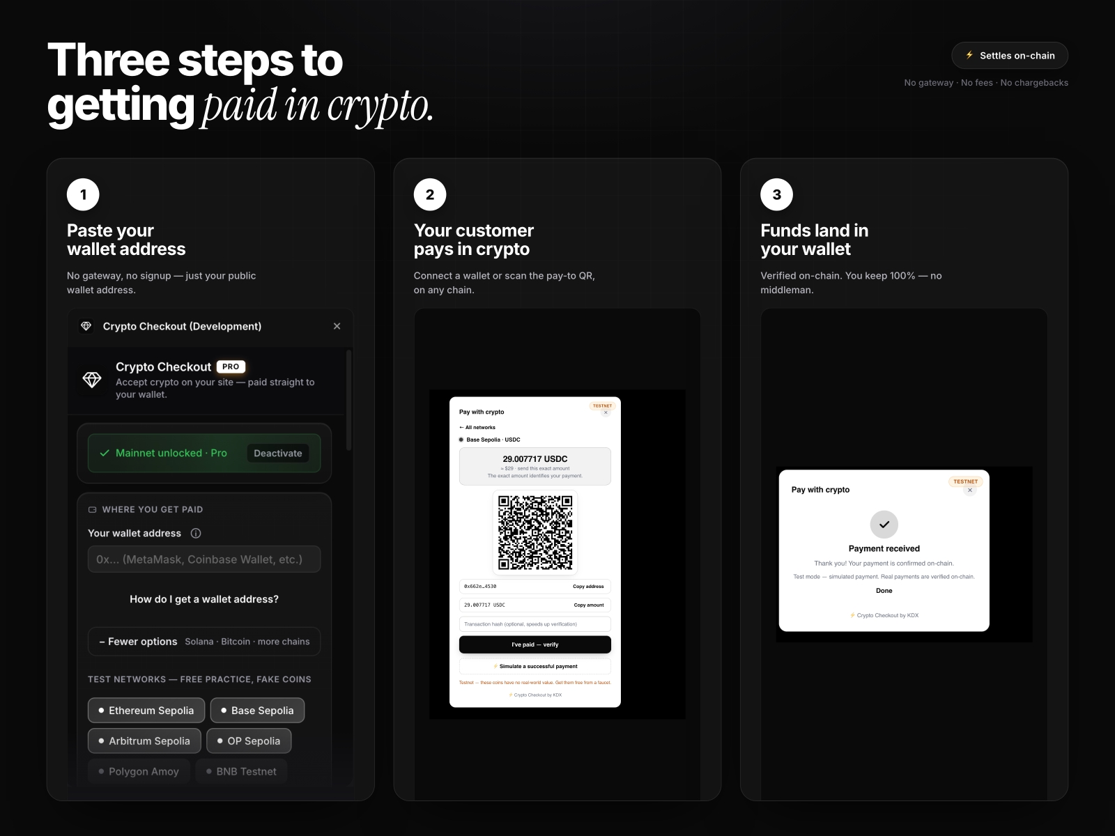 Screenshot 2 for Crypto Payment Gateway, a Framer Marketplace plugin by Khushal Dewra (KDX Studios).