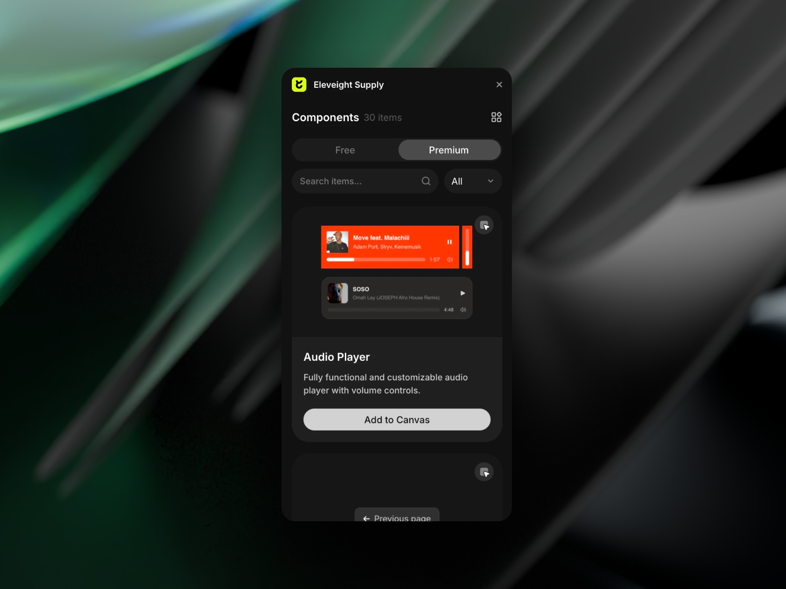 Thumbnail 1 for Eleveight Supply, a Framer Marketplace template by Fabian Albert.