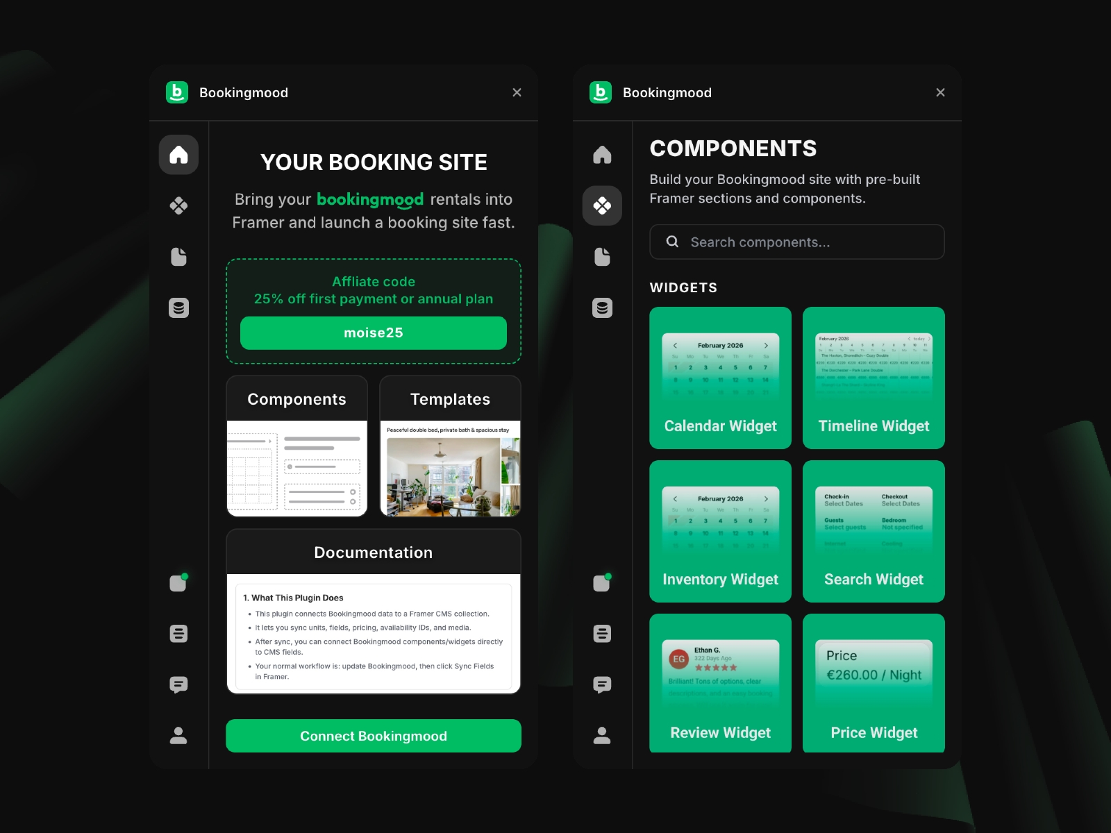Thumbnail 2 for Bookingmood, a Framer Marketplace template by Moise.