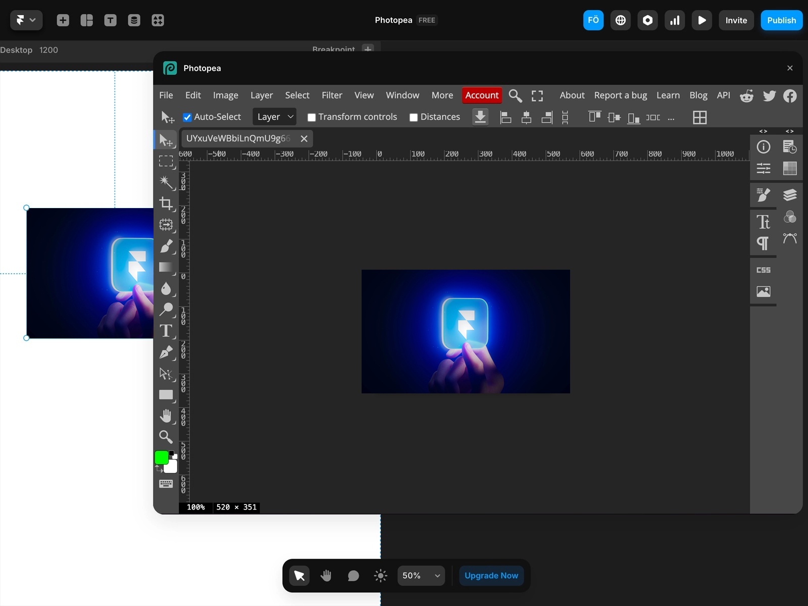 Screenshot 2 for Photopea, a Framer Marketplace plugin by Fehmi Özüseven.