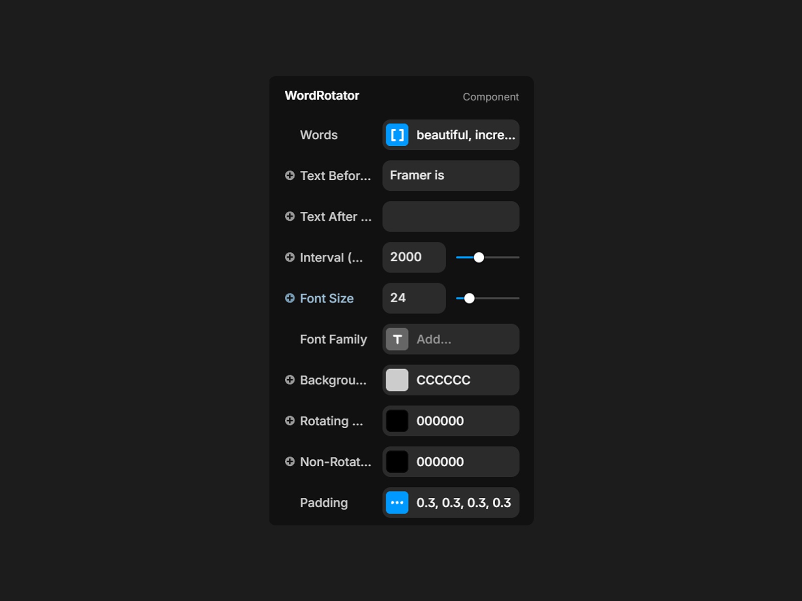 Thumbnail 2 for Word Rotator, a Framer Marketplace plugin by Rodrigo Teixeira.