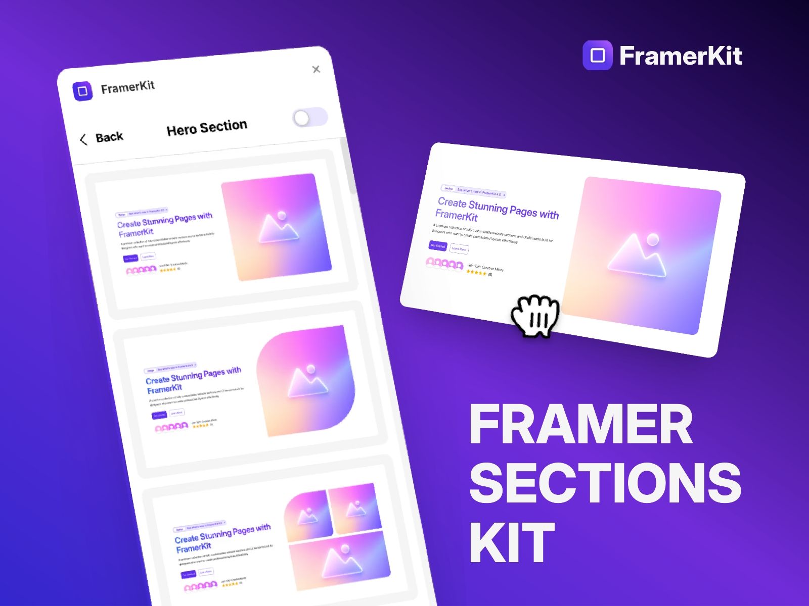 Thumbnail 1 for FramerKit, a Framer Marketplace plugin.