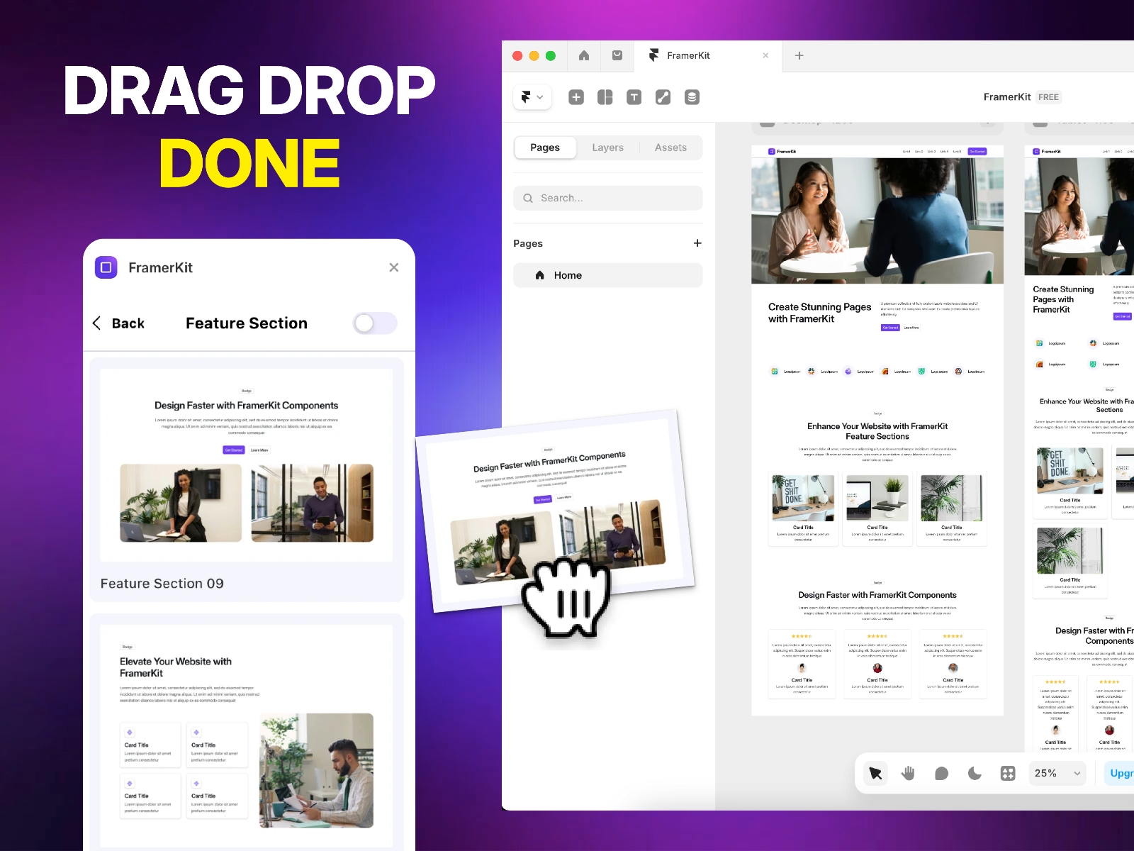 Thumbnail 2 for FramerKit, a Framer Marketplace template by Pavel Halichenka.