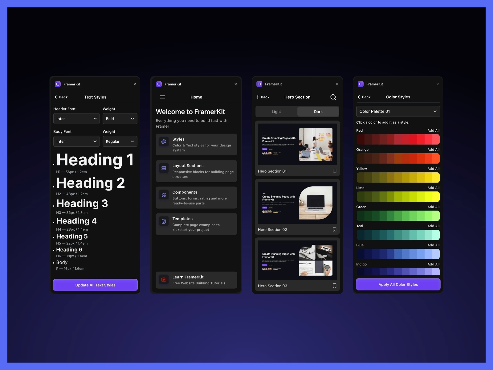 Thumbnail 2 for FramerKit, a Framer Marketplace template by Pavel Halichenka.