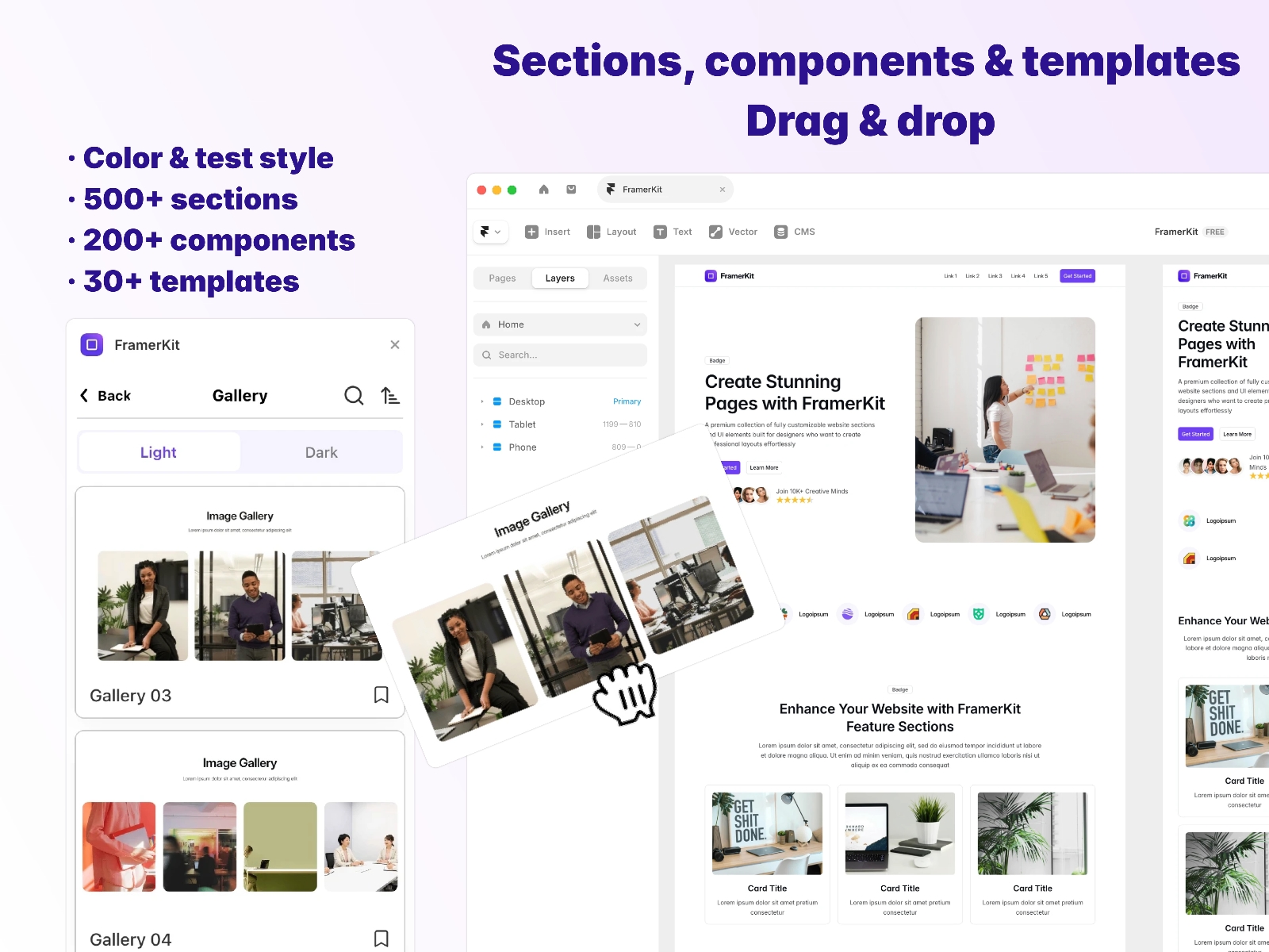 Thumbnail 2 for FramerKit, a Framer Marketplace template by Pavel  .