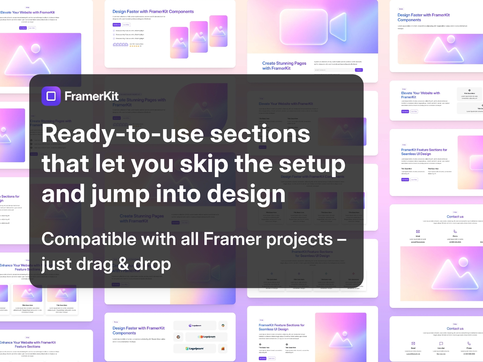 Thumbnail 1 for FramerKit, a Framer Marketplace plugin by Pavel Halichenka.