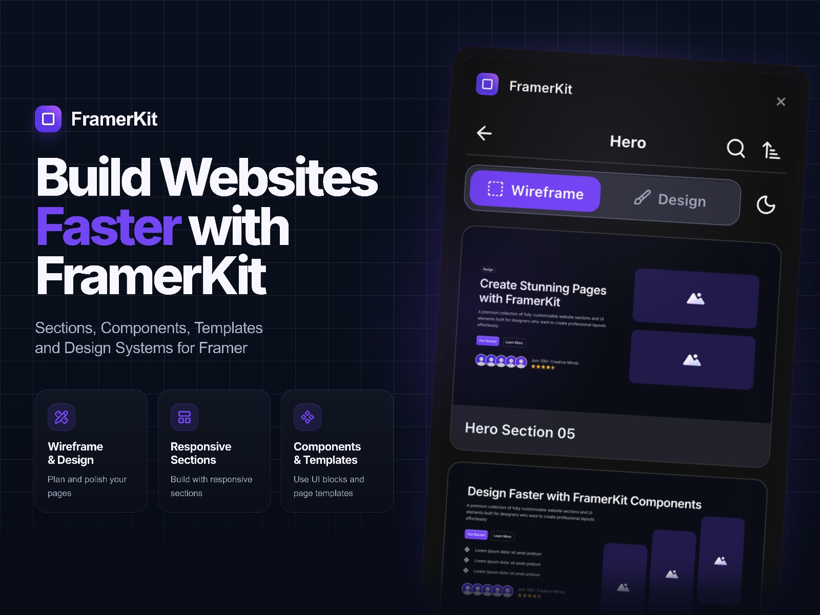 Thumbnail 1 for FramerKit, a Framer Marketplace template by Pavel  .
