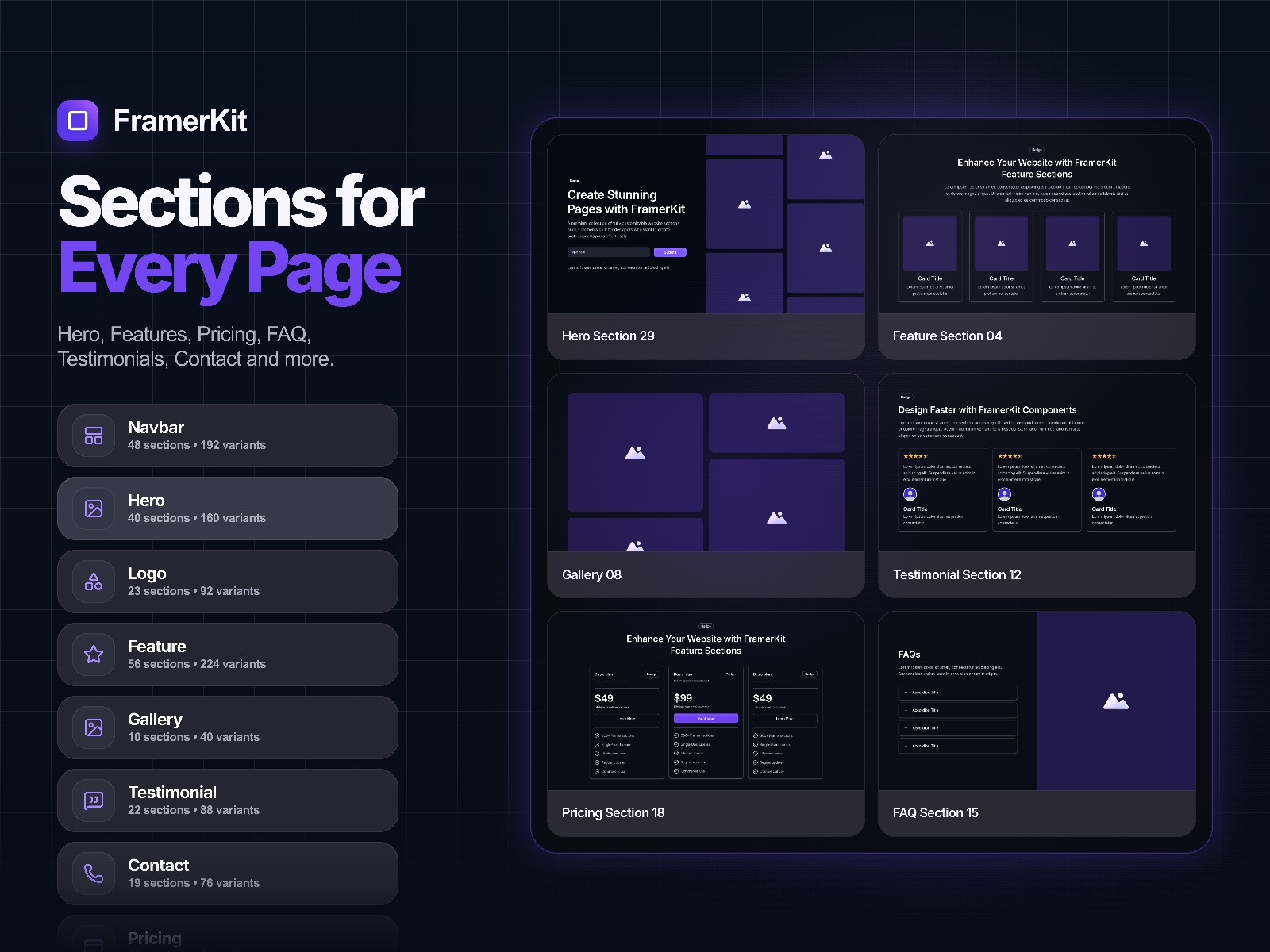 Thumbnail 2 for FramerKit, a Framer Marketplace template by Pavel  .