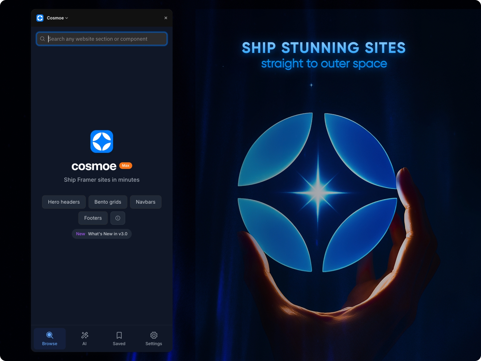 Screenshot 4 for Cosmoe, a Framer Marketplace plugin by Cosmoe.