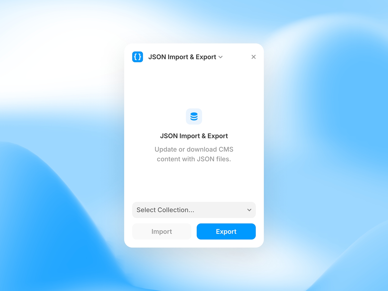 Thumbnail 1 for JSON Import & Export, a Framer Marketplace template by Isaac Roberts.