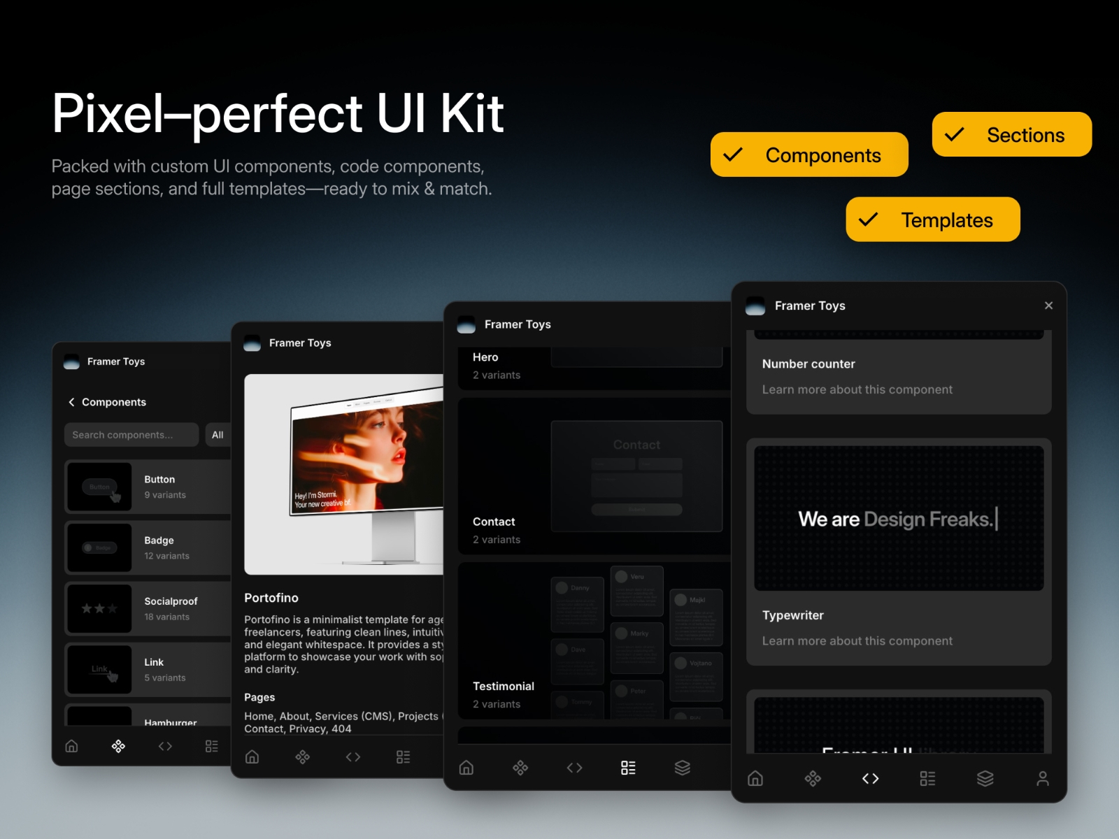 Screenshot 2 for Framer Toys, a Framer Marketplace plugin by Design Freaks.