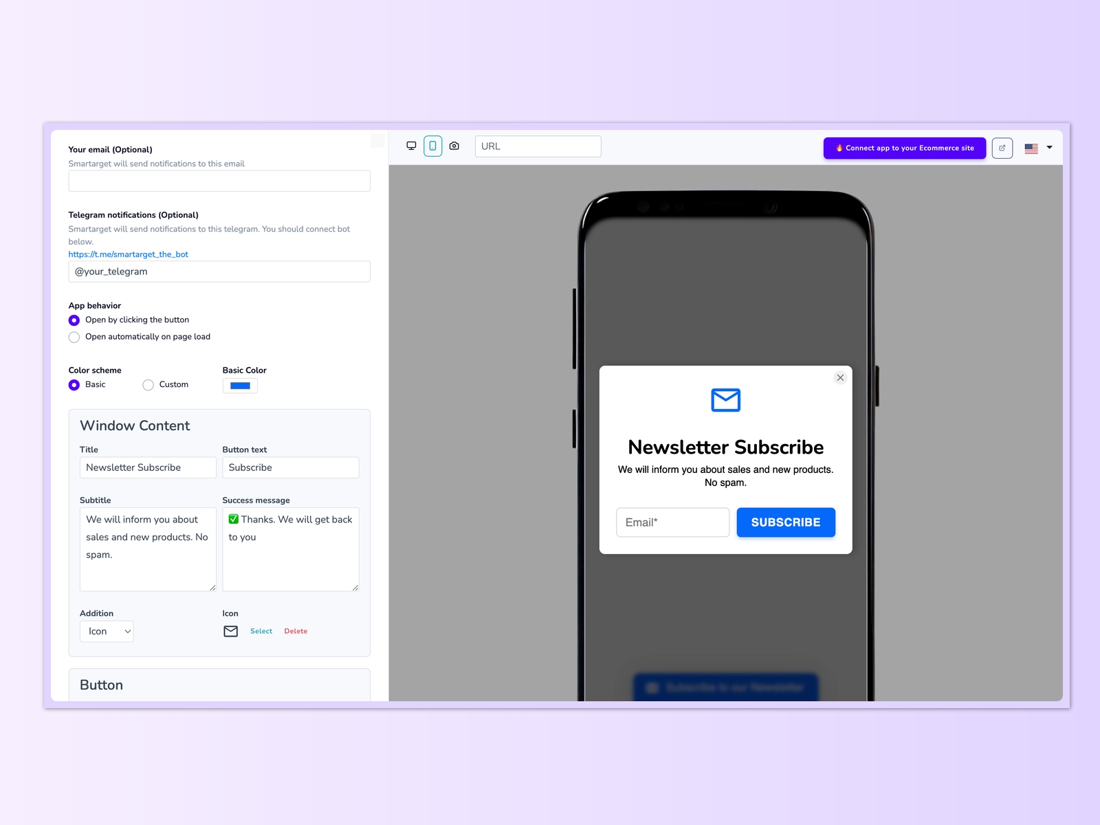 Screenshot 4 for Smartarget Popup Forms, a Framer Marketplace plugin by Smartarget.