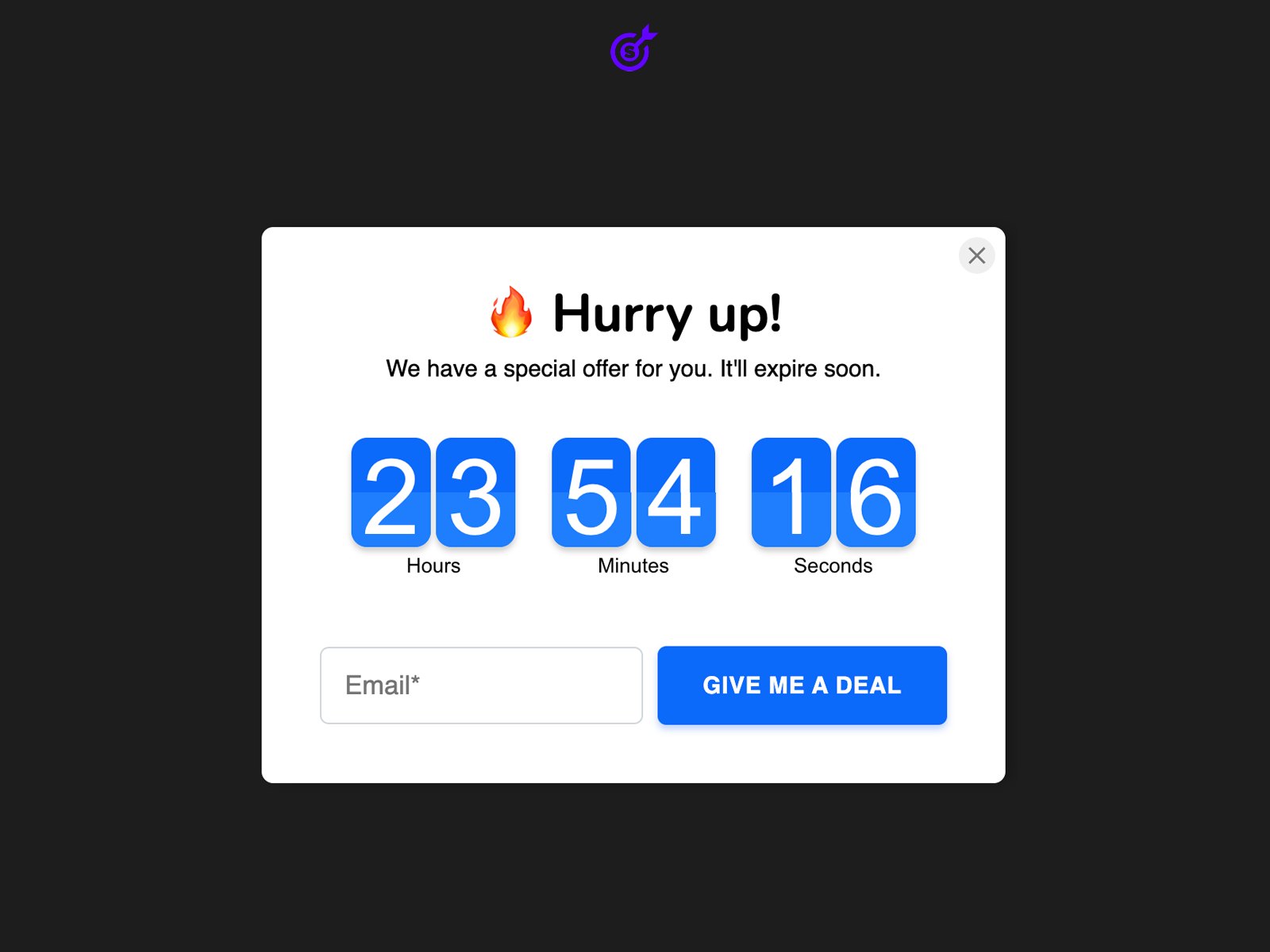 Thumbnail 1 for Smartarget Countdown Popup, a Framer Marketplace plugin by Smartarget.
