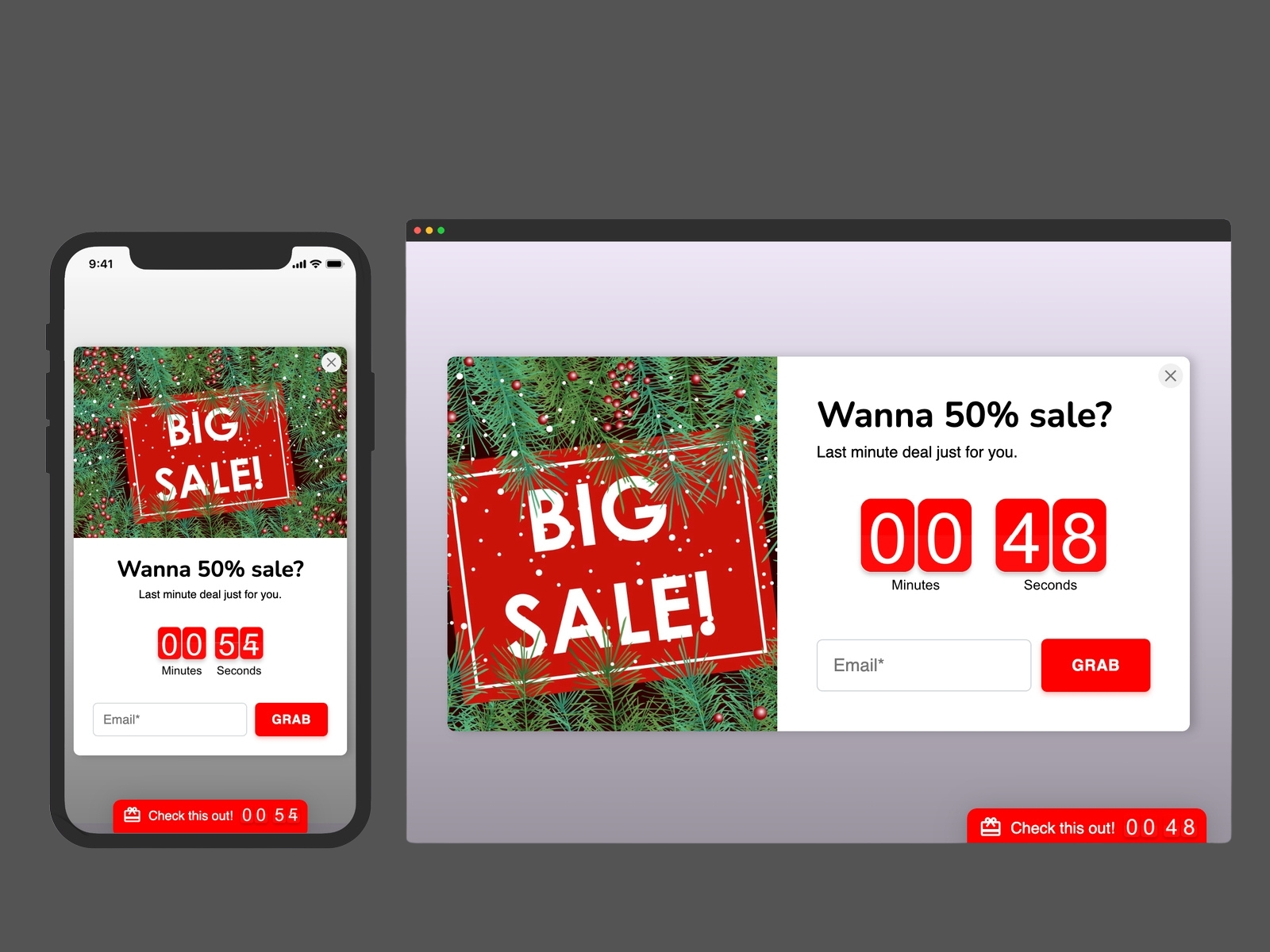 Screenshot 3 for Smartarget Countdown Popup, a Framer Marketplace plugin by Smartarget.