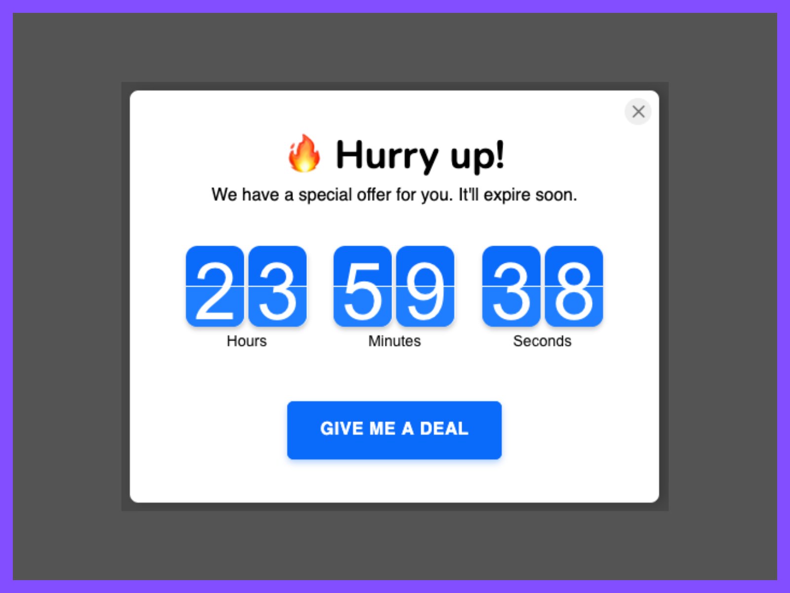 Thumbnail 1 for Smartarget Countdown Popup, a Framer Marketplace plugin by Smartarget.