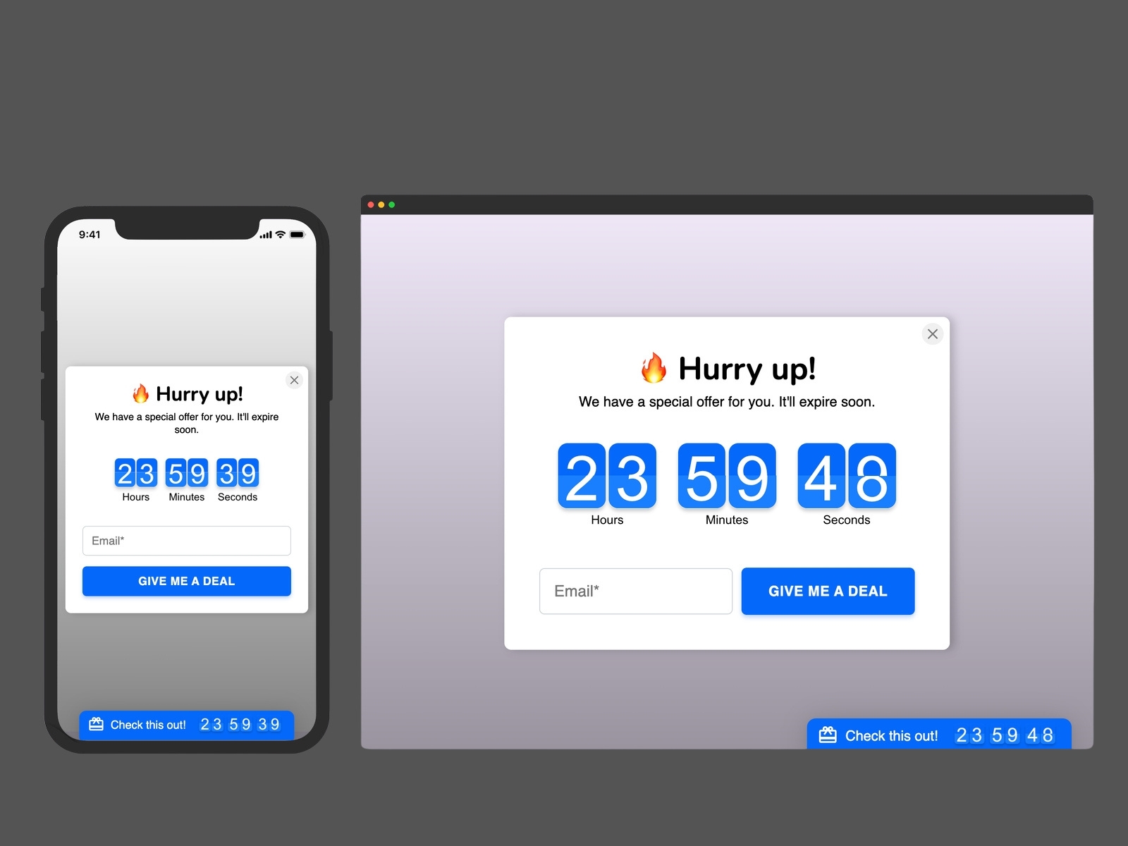 Thumbnail 2 for Smartarget Countdown Popup, a Framer Marketplace plugin by Smartarget.