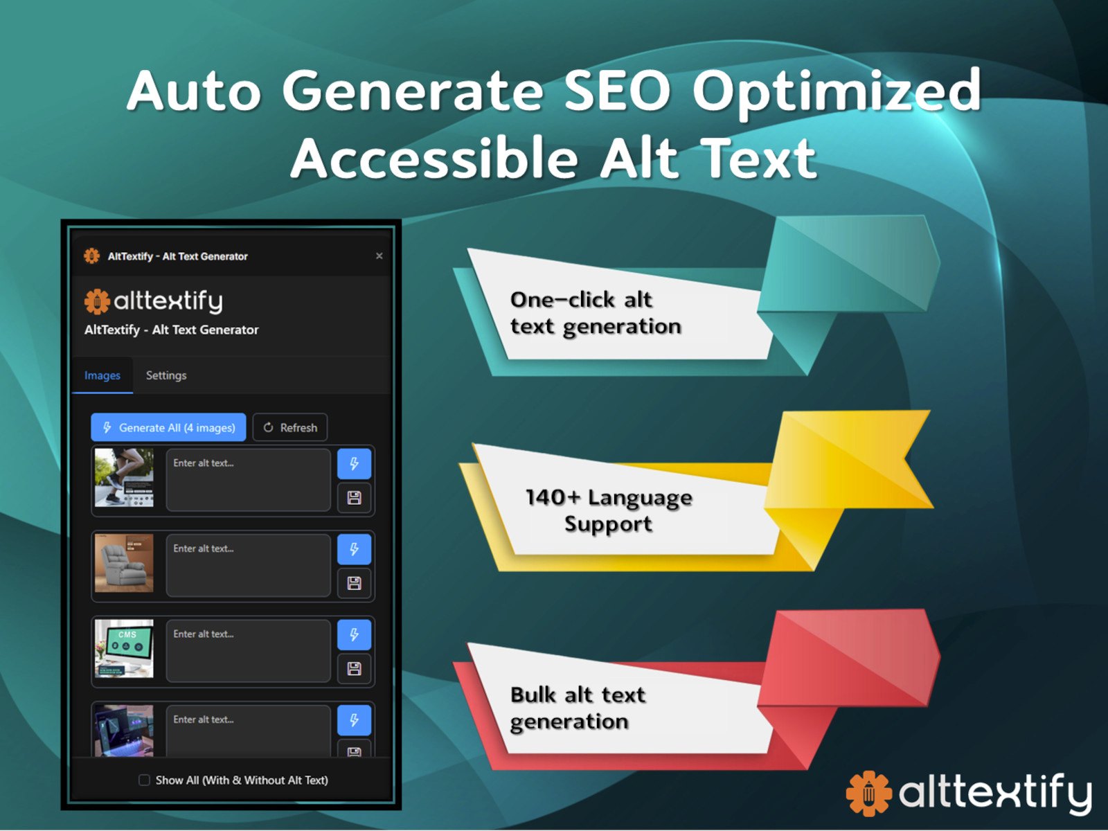 Thumbnail 1 for AltTextify - Alt Text Generator, a Framer Marketplace plugin by AltTextify Net.