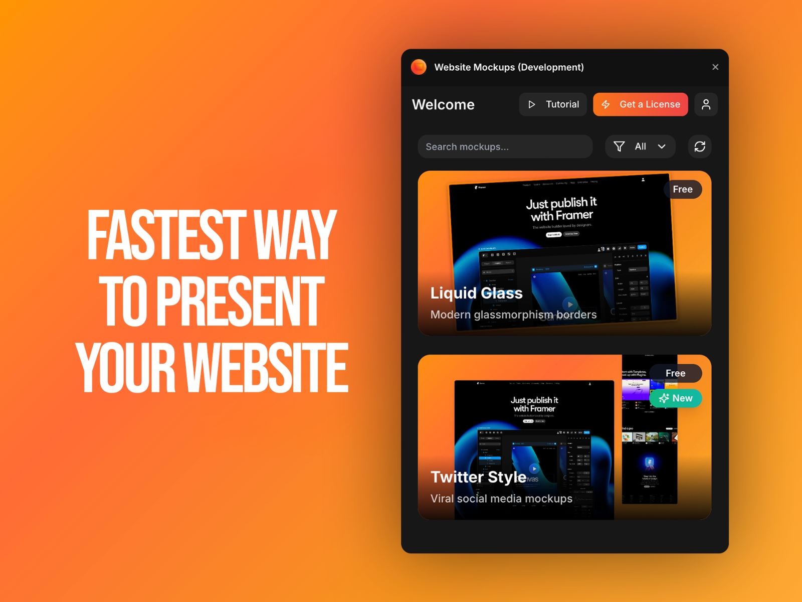 Screenshot 1 for Website Mockups, a Framer Marketplace plugin by Syed Saboor.