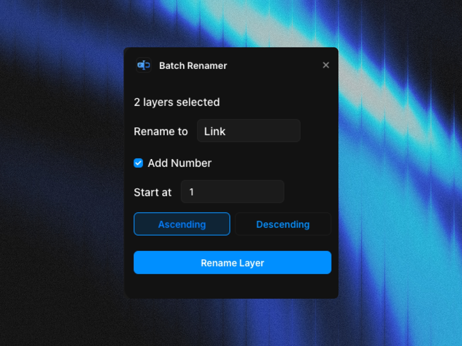 Thumbnail 1 for Batch Renamer, a Framer Marketplace template by Randy Varianda.