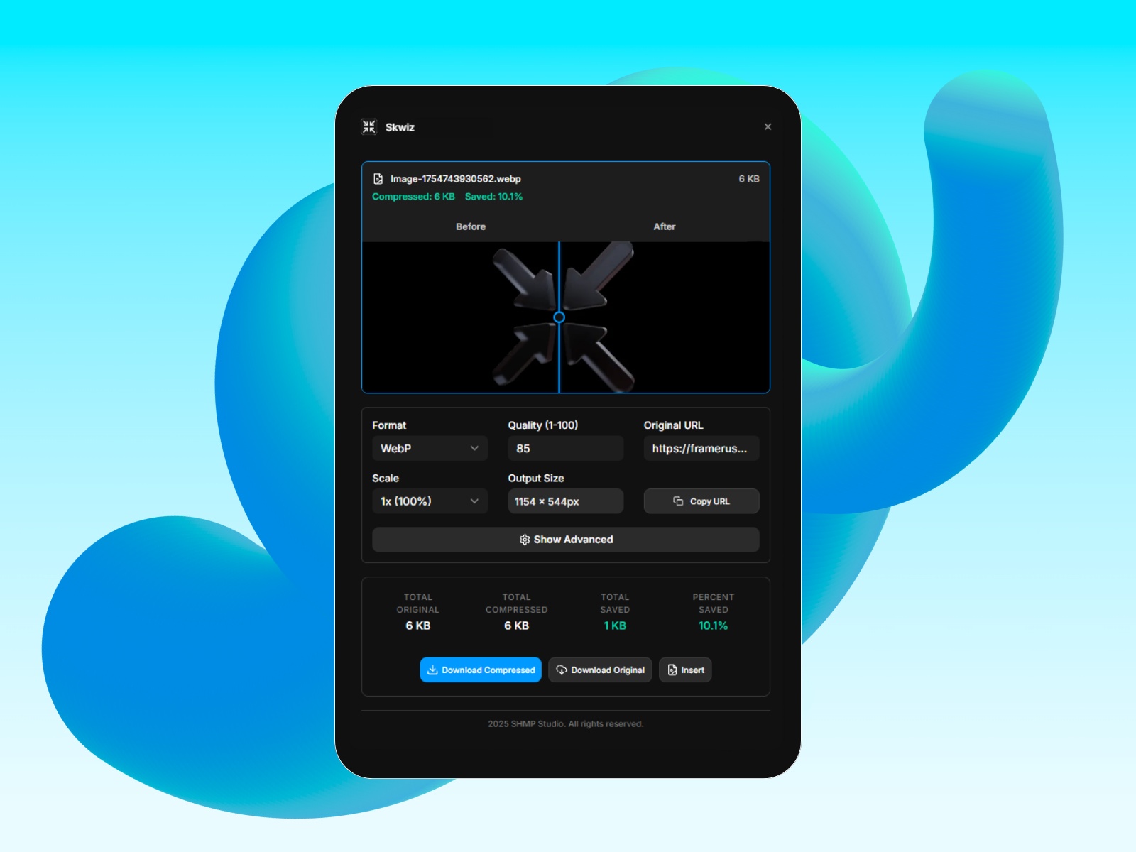 Screenshot 3 for Skwiz - Image Compression, a Framer Marketplace plugin by Johnathan B..