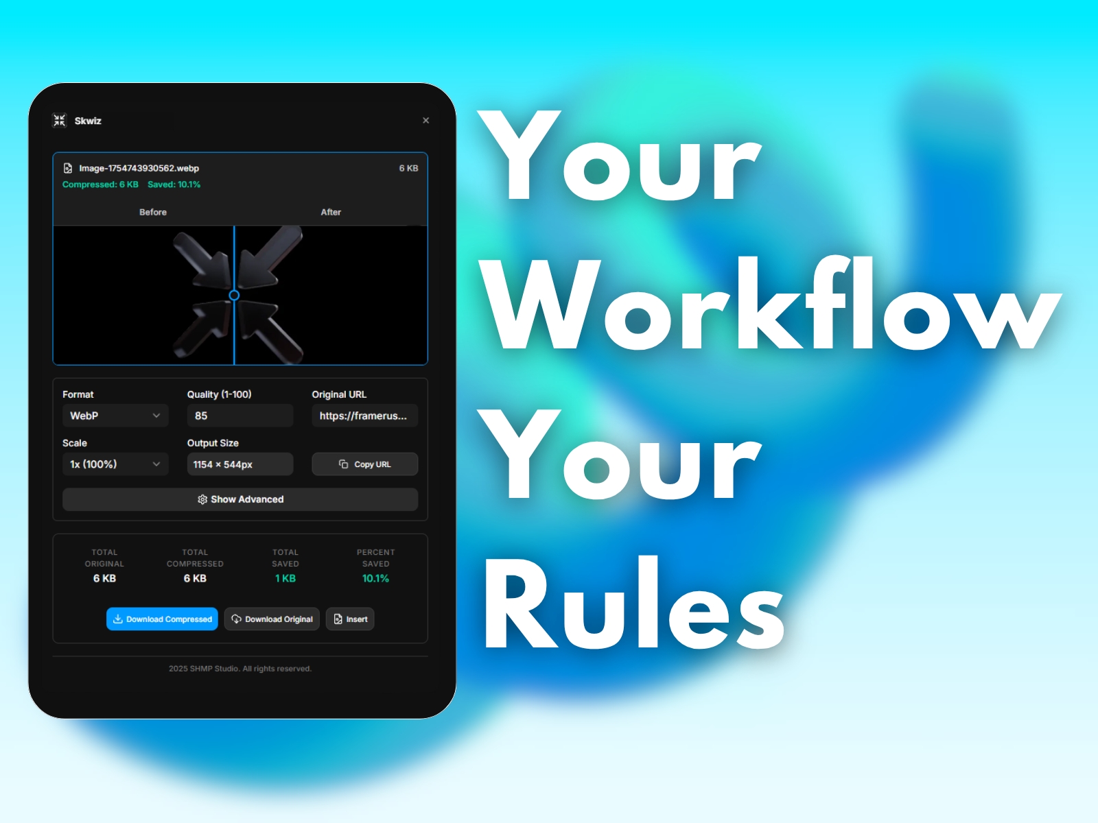 Screenshot 3 for Skwiz - Image Compression, a Framer Marketplace plugin by Johnathan B..