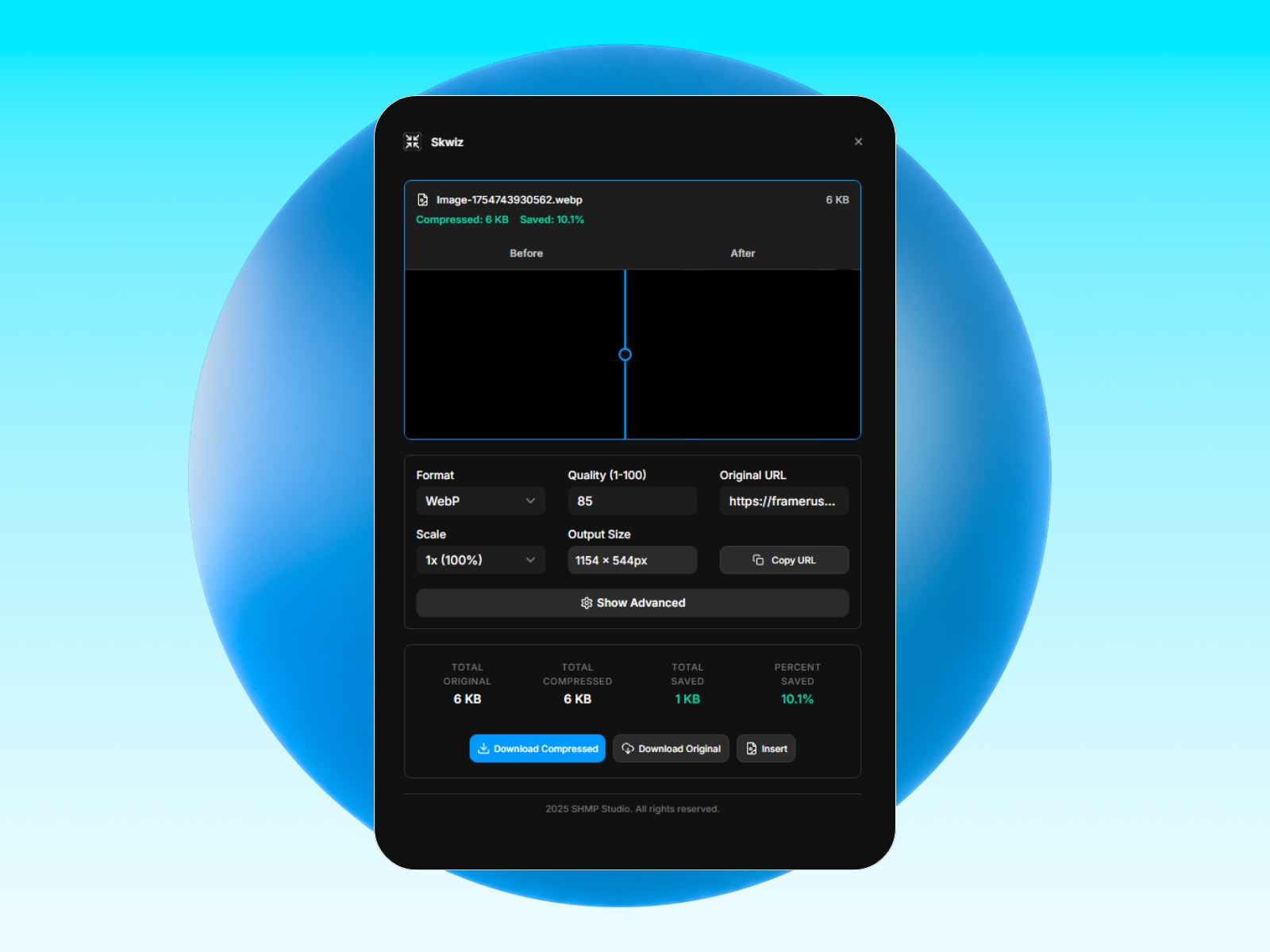 Screenshot 4 for Skwiz - Image Compression, a Framer Marketplace plugin by Johnathan B..