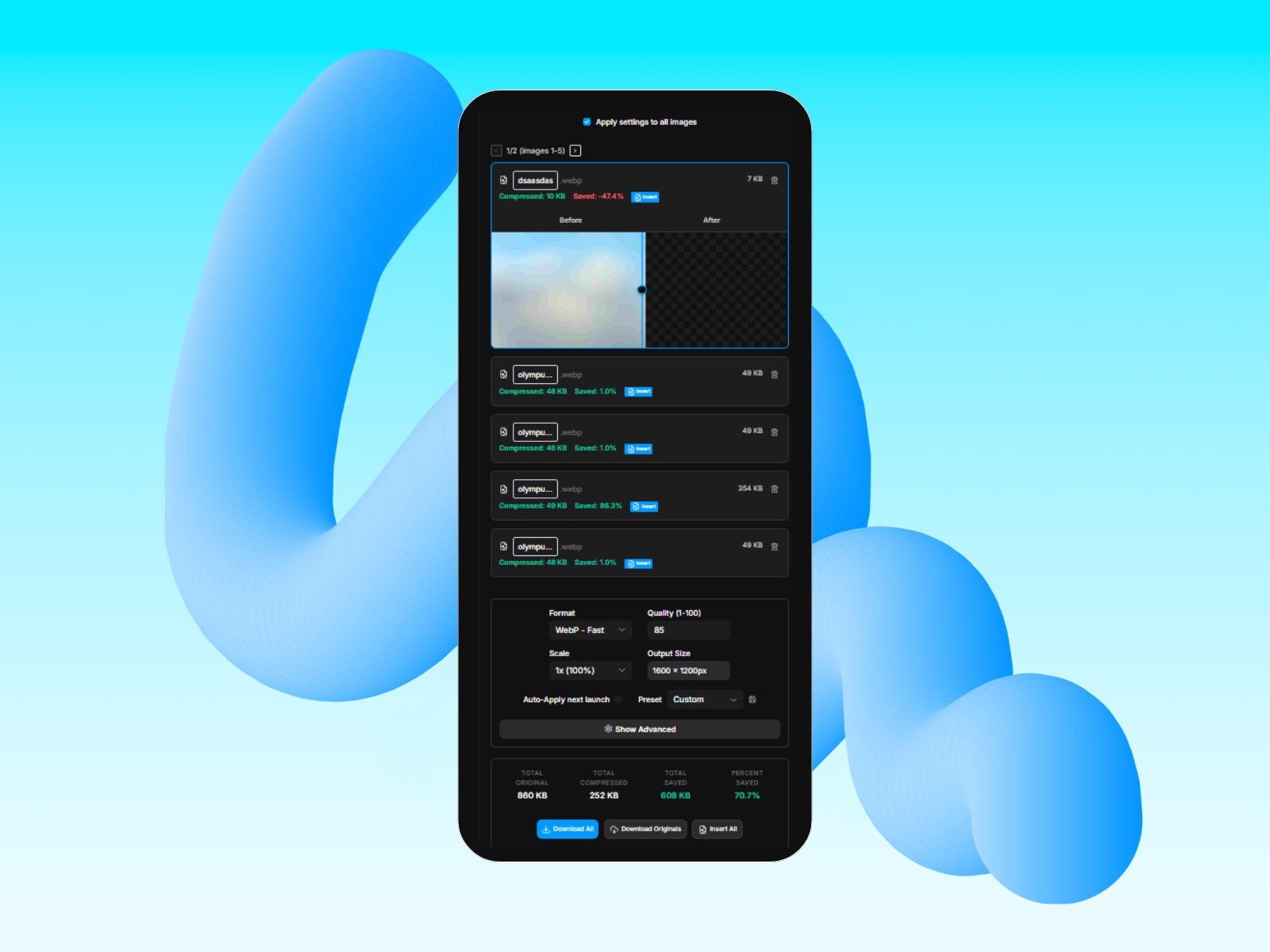 Screenshot 1 for Skwiz - Image Compression, a Framer Marketplace plugin by Johnathan B..