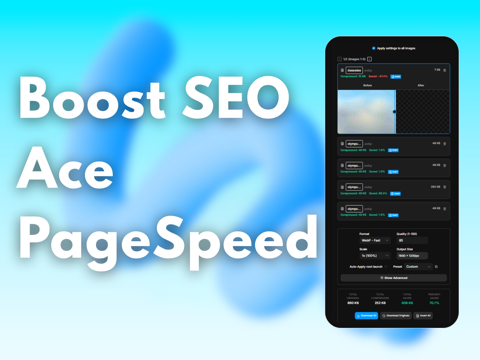 Screenshot 3 for Skwiz - Image Compression, a Framer Marketplace plugin by Johnathan B..