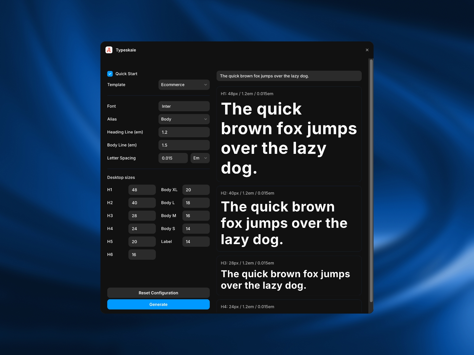 Screenshot 1 for Typeskale, a Framer Marketplace plugin by Oladipupo Ayoola.