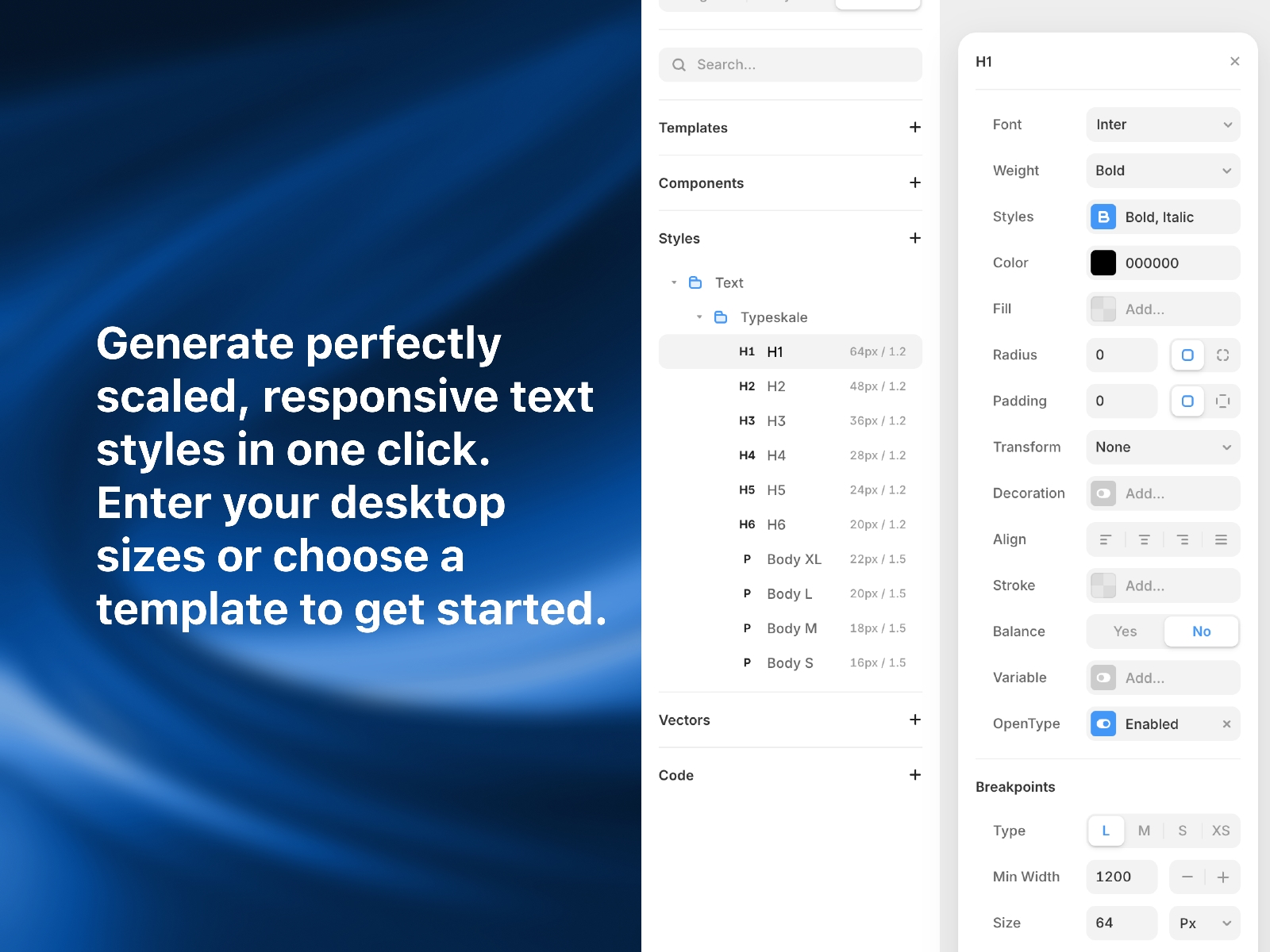 Screenshot 2 for Typeskale, a Framer Marketplace plugin by Oladipupo Ayoola.