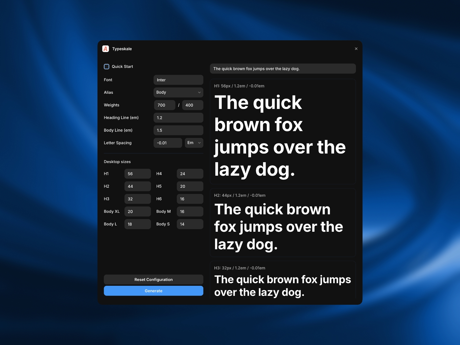 Screenshot 1 for Typeskale, a Framer Marketplace plugin by Oladipupo Ayoola.