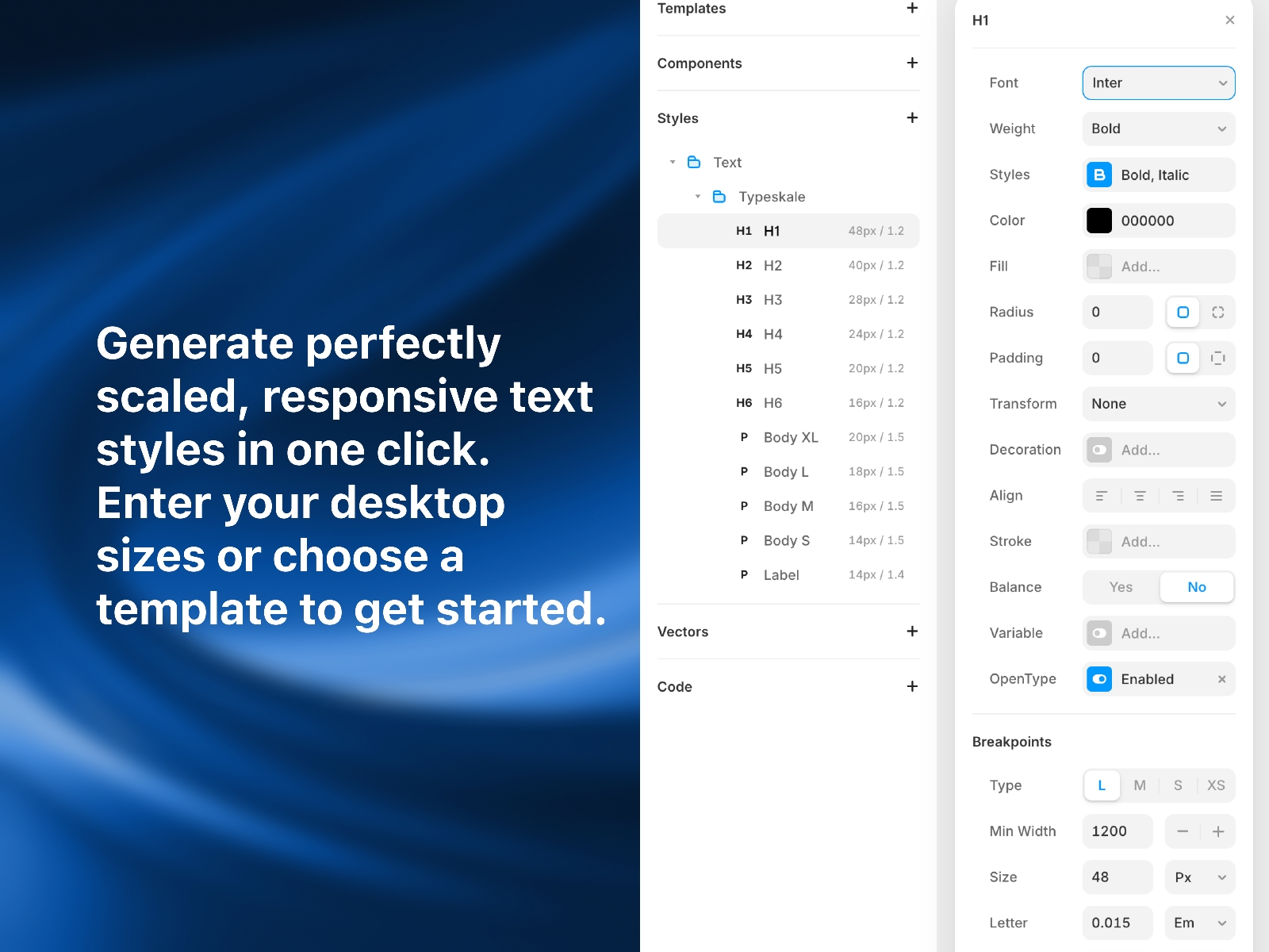 Screenshot 2 for Typeskale, a Framer Marketplace plugin by Oladipupo Ayoola.