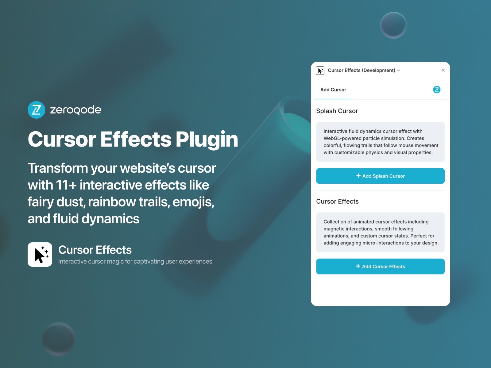 Thumbnail 1 for Cursor Effects, a Framer Marketplace template by Zeroqode.