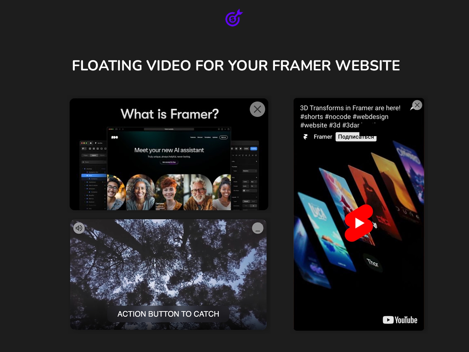 Screenshot 1 for Smartarget Video Widget, a Framer Marketplace plugin by Smartarget.