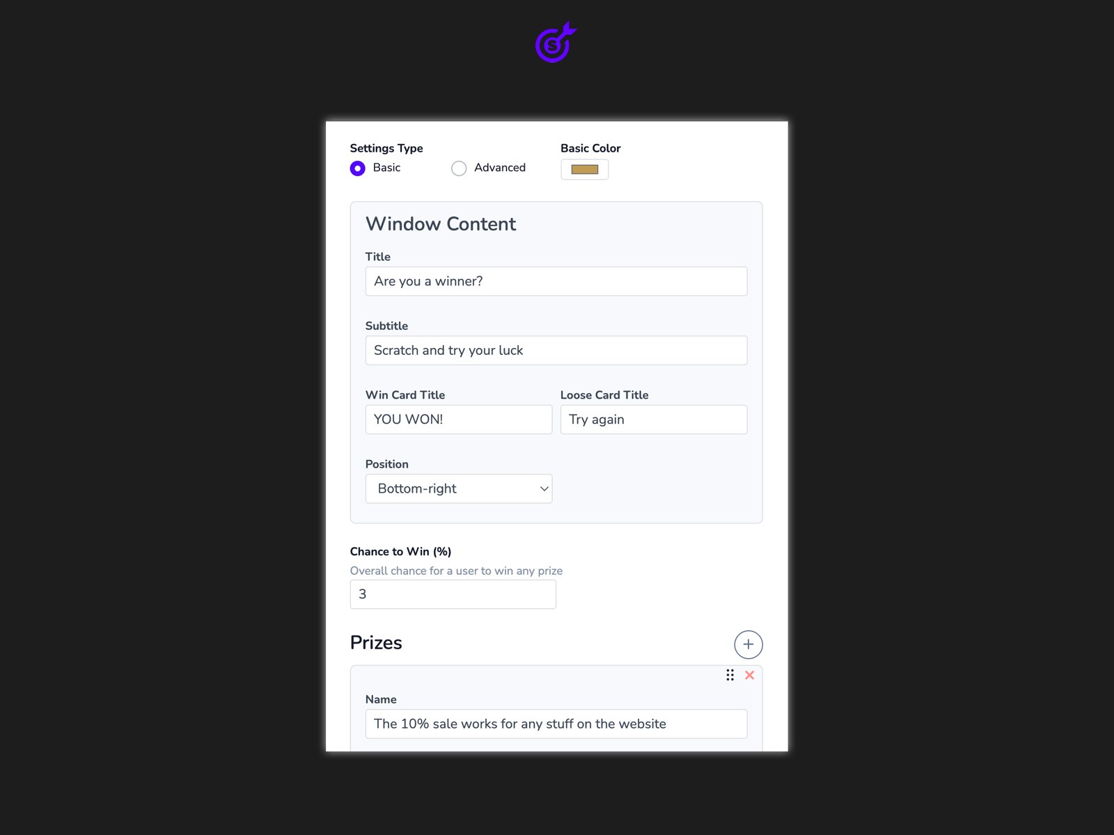 Screenshot 3 for Smartarget Scratch Card, a Framer Marketplace plugin by Smartarget.