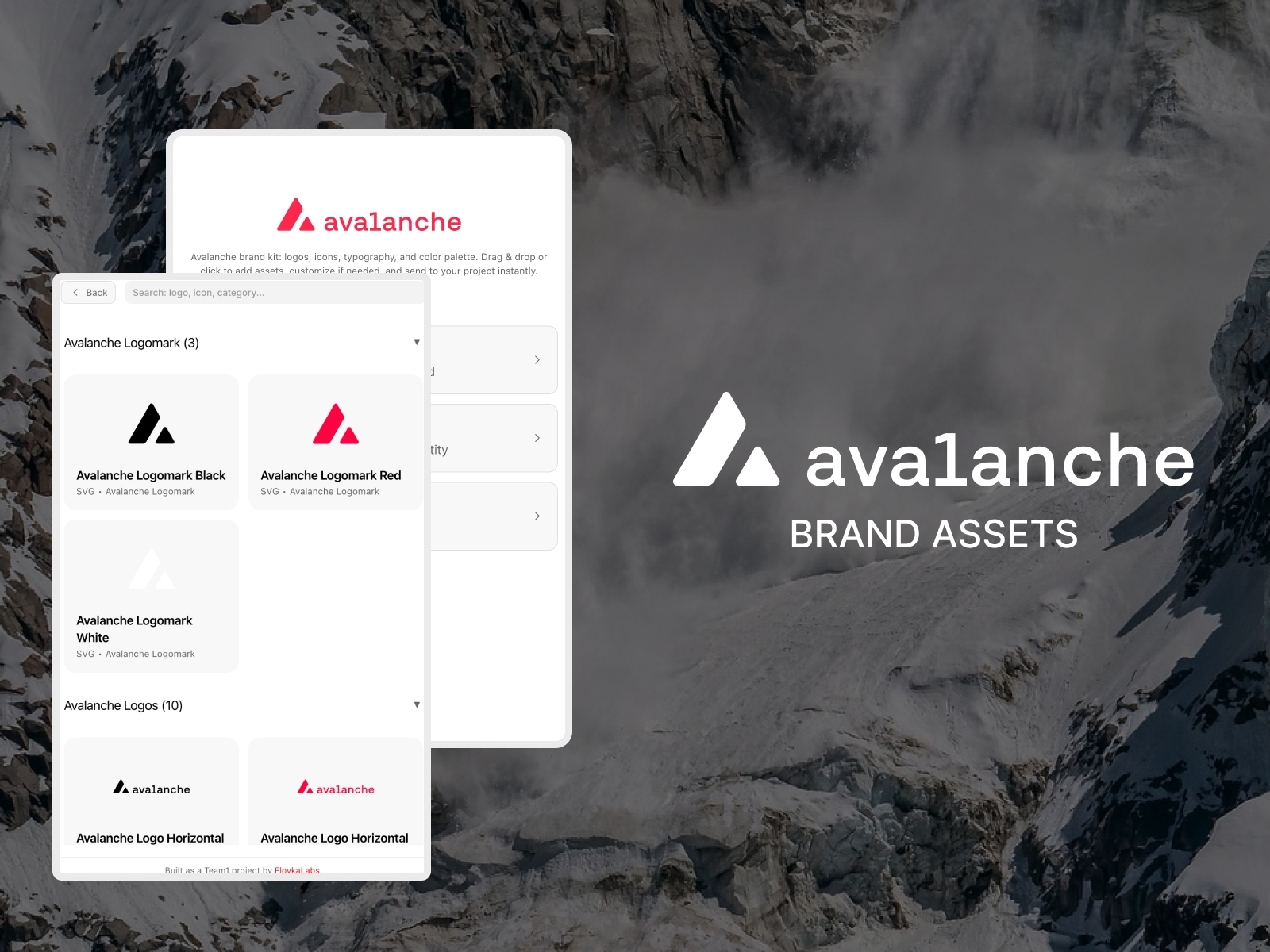 Screenshot 1 for Avalanche Brand Assets, a Framer Marketplace plugin by Floyka Design Studio.