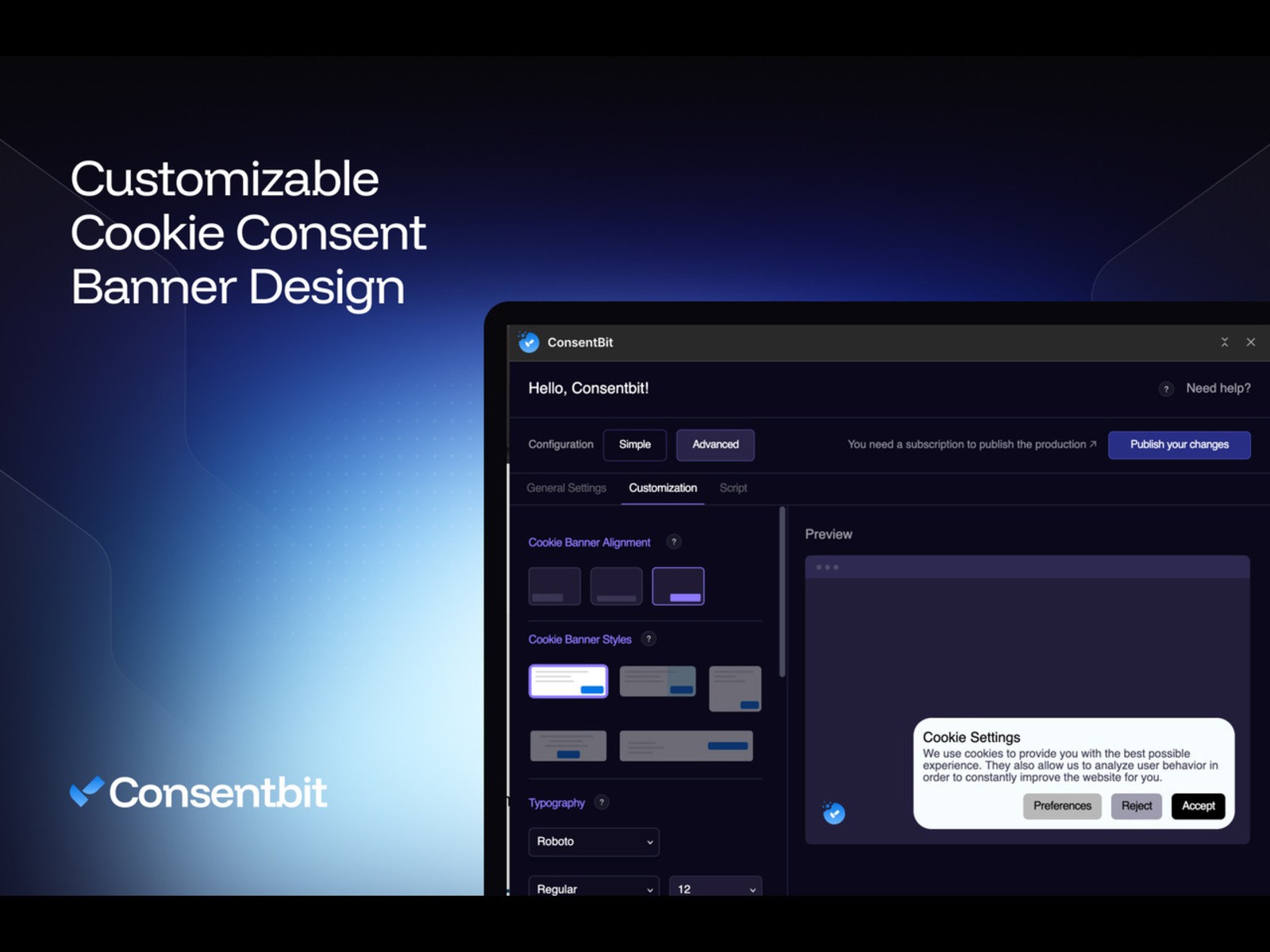 Screenshot 3 for ConsentBit, a Framer Marketplace plugin by Seattle New Media.
