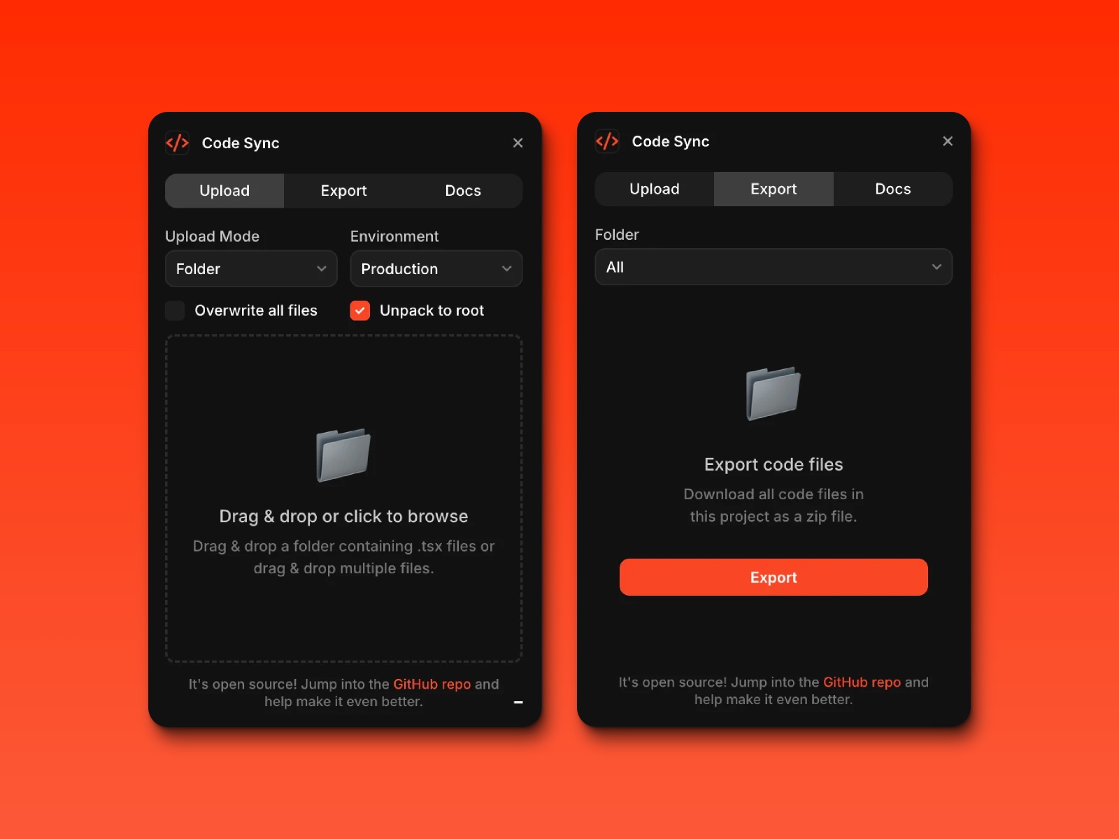 Screenshot 2 for Code Sync, a Framer Marketplace plugin by David McBacon.