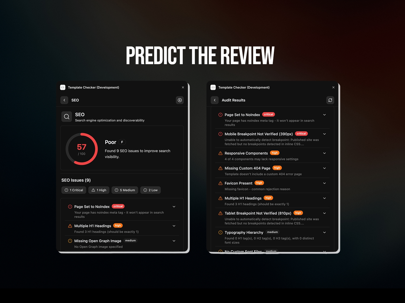 Screenshot 3 for Template Checker, a Framer Marketplace plugin by Syed Saboor.