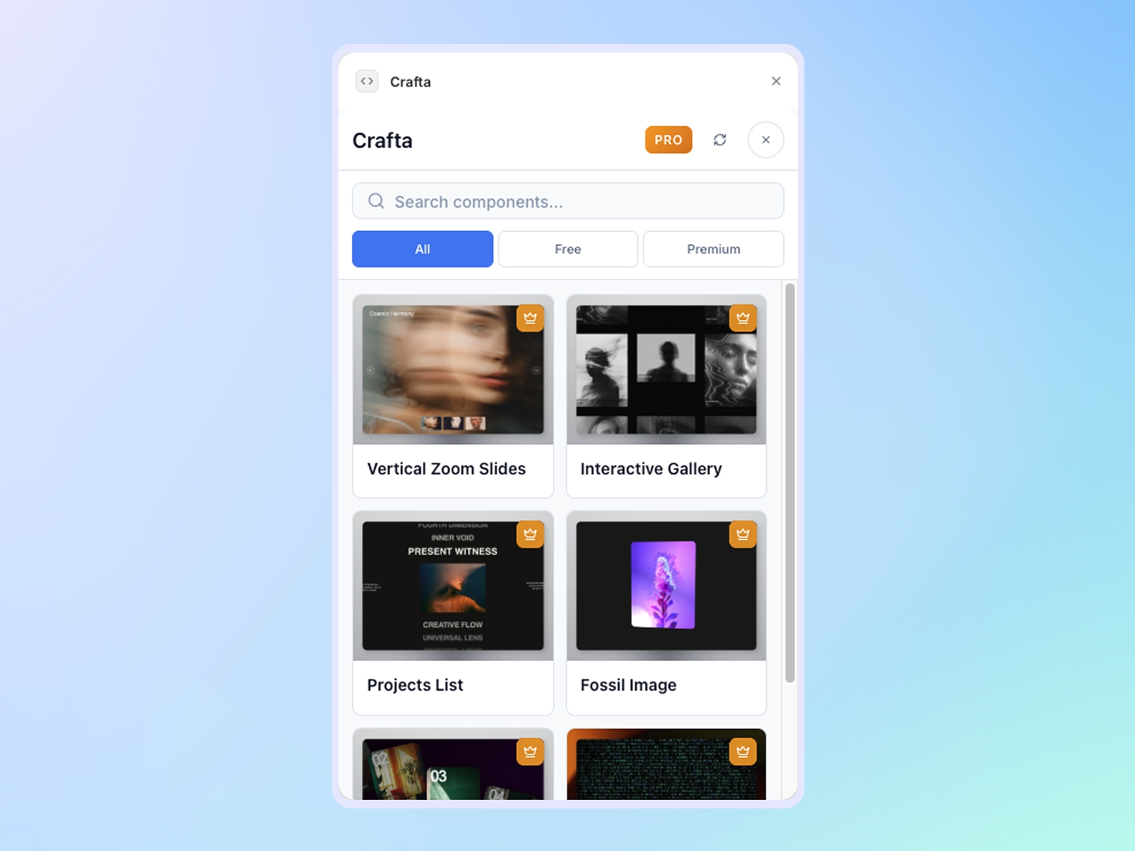 Thumbnail 1 for Crafta, a Framer Marketplace template by PixFold.