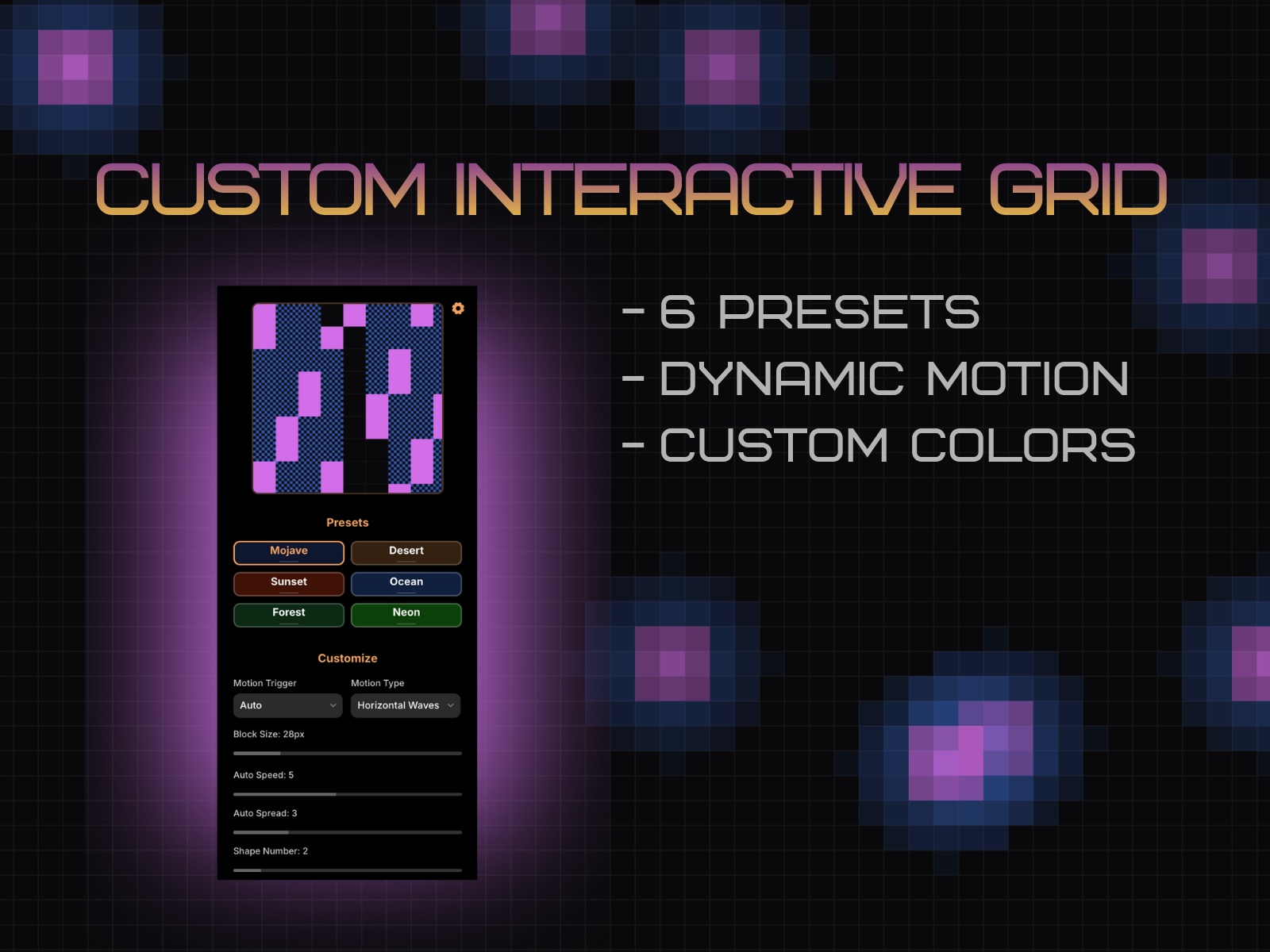 Thumbnail 2 for Mojave Grid, a Framer Marketplace template by Jesse Garcia.